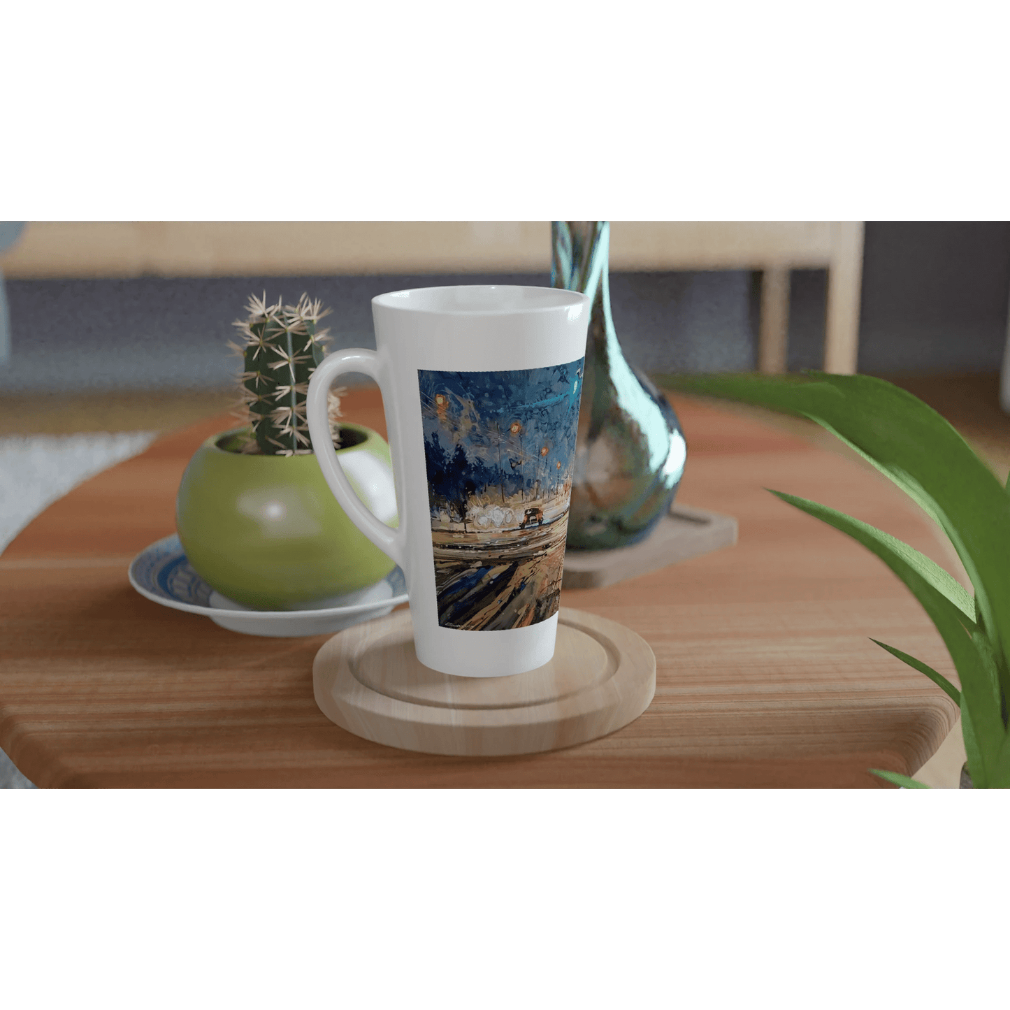 Again and again - White Latte 17oz Ceramic Mug - eduardgurevich