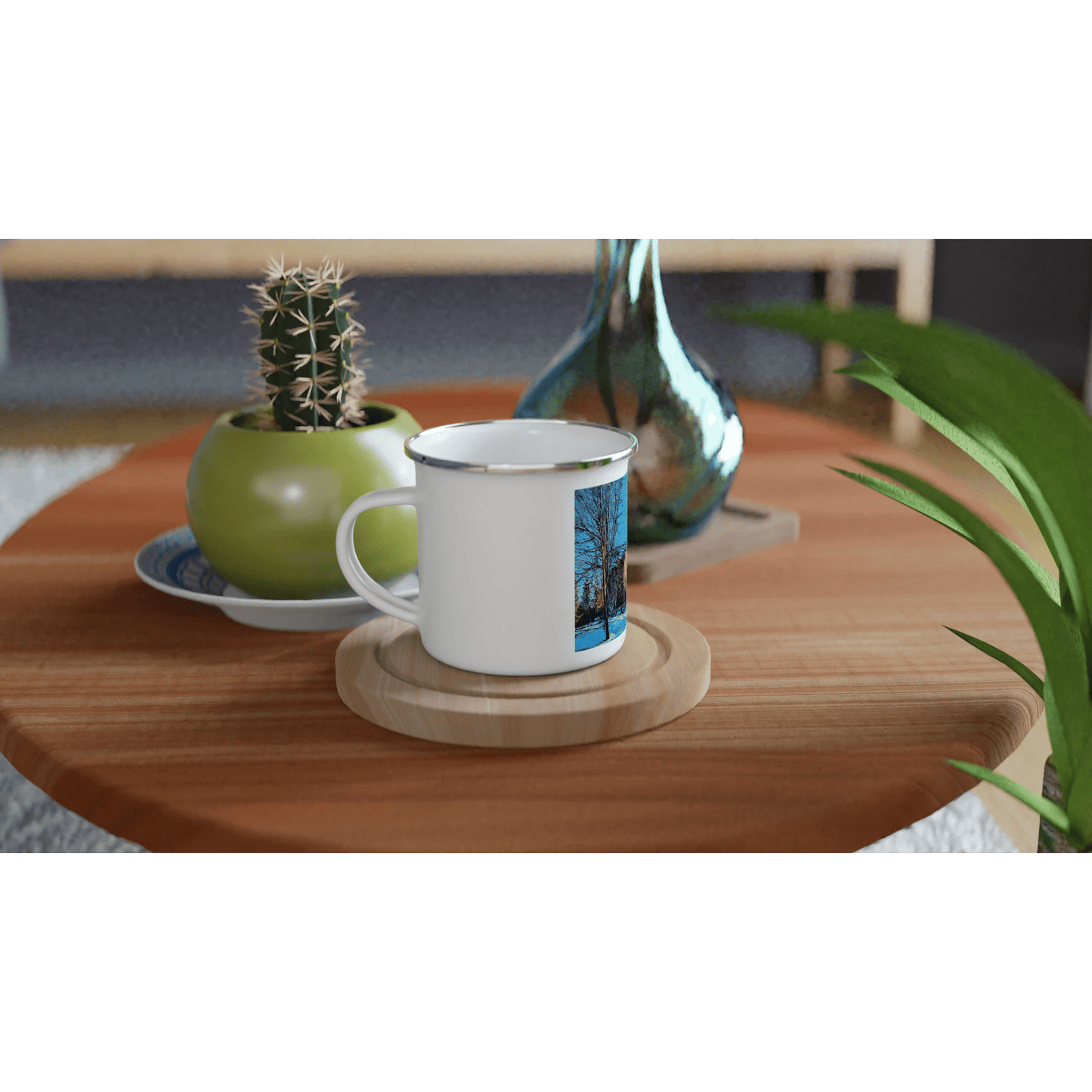 Before and after - White 12oz Enamel Mug - eduardgurevich