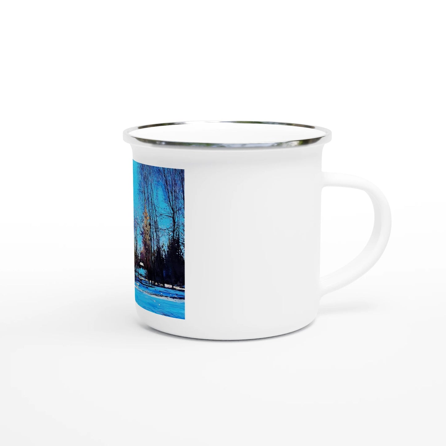 Before and after - White 12oz Enamel Mug - eduardgurevich