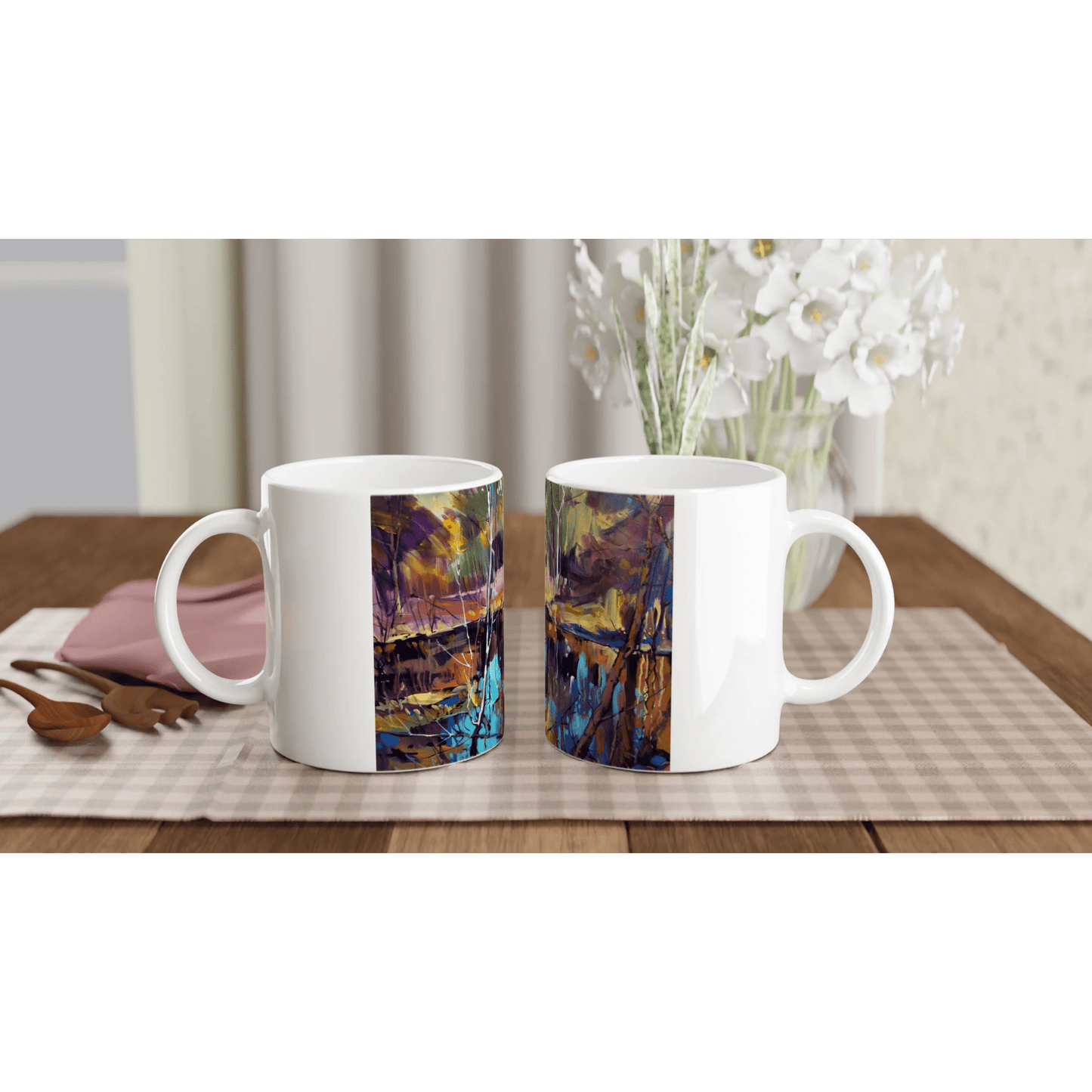 Blueberry trail - White 11oz Ceramic Mug - eduardgurevich