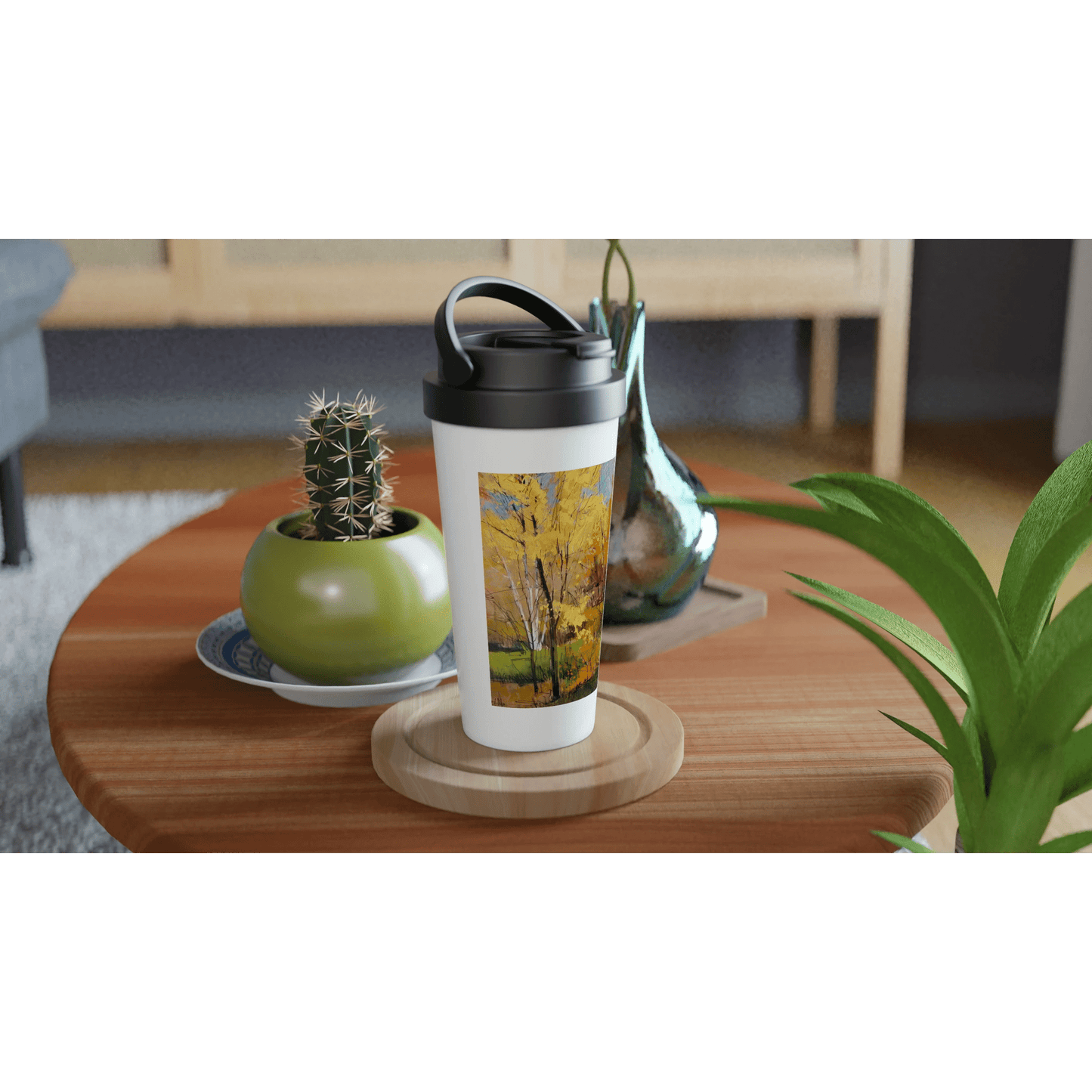 Disconnected - White 15oz Stainless Steel Travel Mug - eduardgurevich