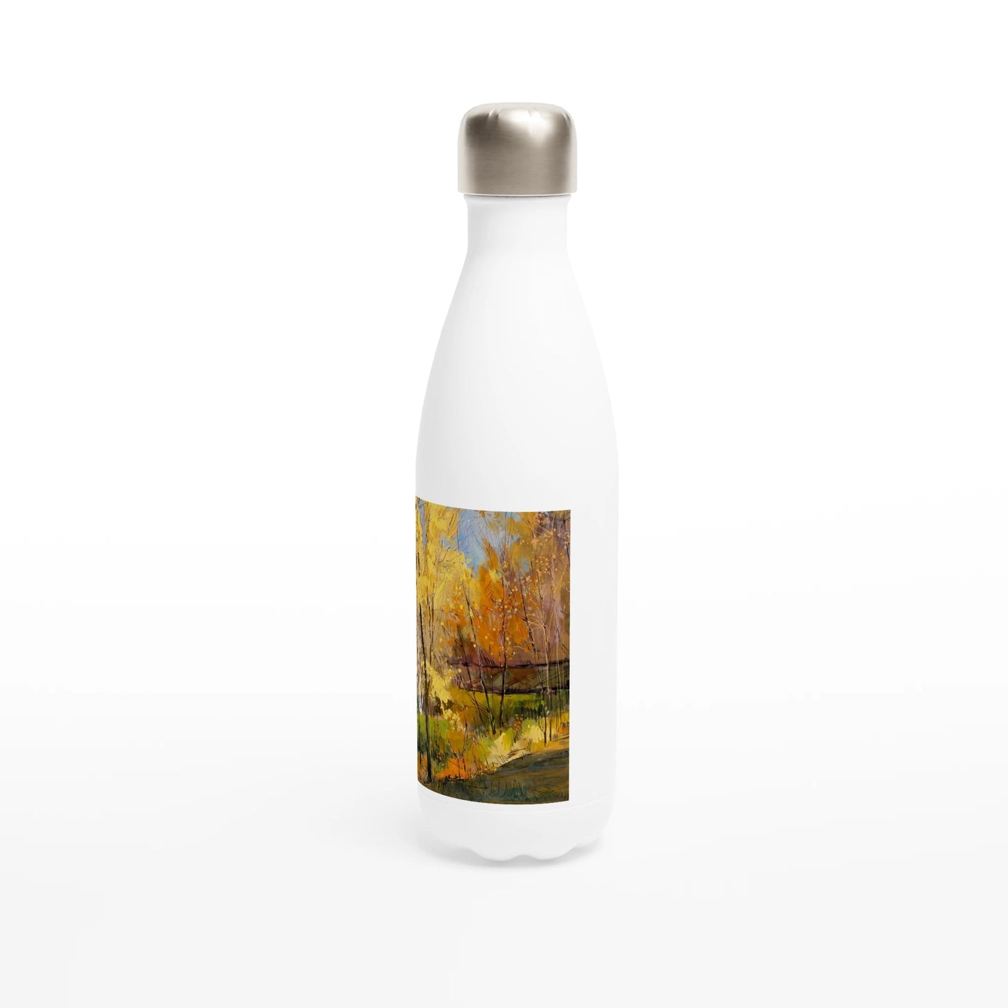 Disconnected - White 17oz Stainless Steel Water Bottle - eduardgurevich