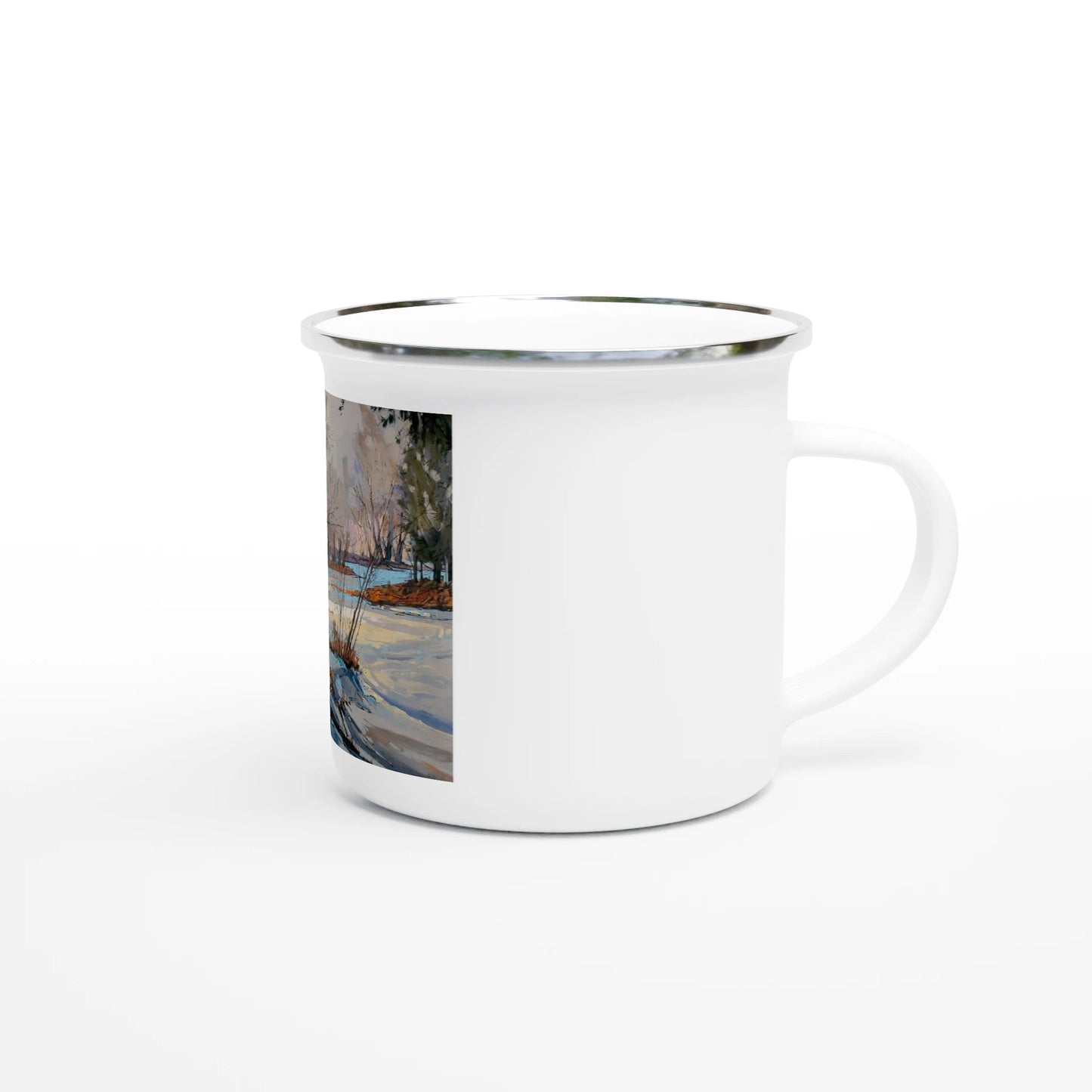 Frozen once again - White 12oz Enamel Mug - eduardgurevich