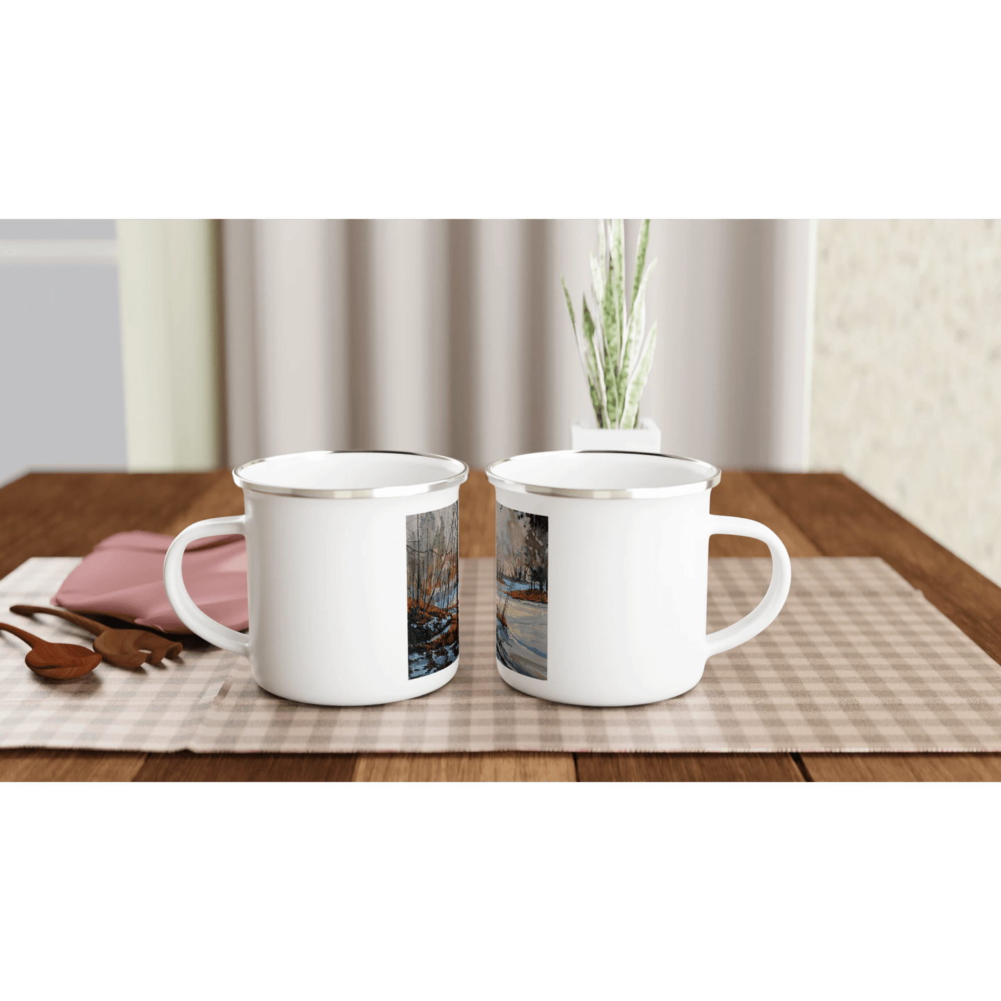 Frozen once again - White 12oz Enamel Mug - eduardgurevich