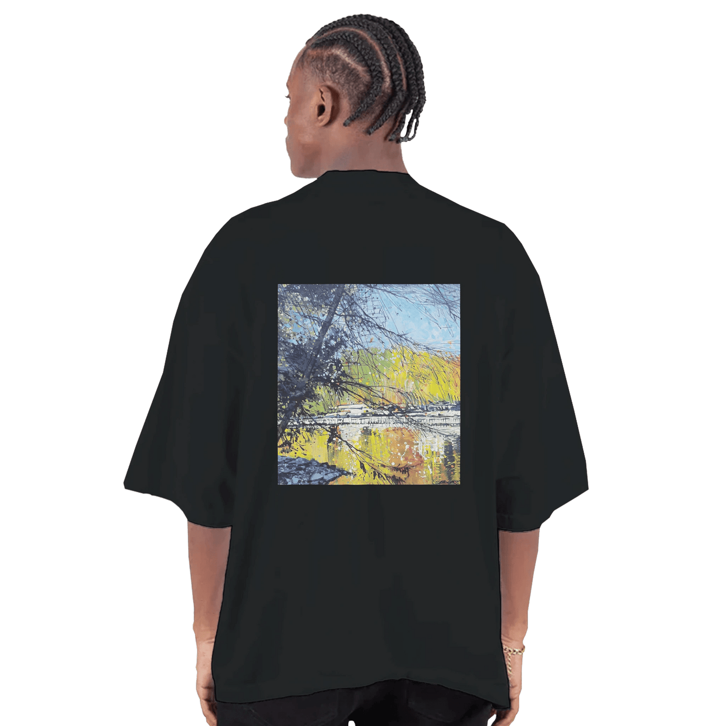 Golden triangle - Men's Oversized Drop - Shoulder Crewneck T-Shirt | Shaka Wear SHGDD - eduardgurevich M Black