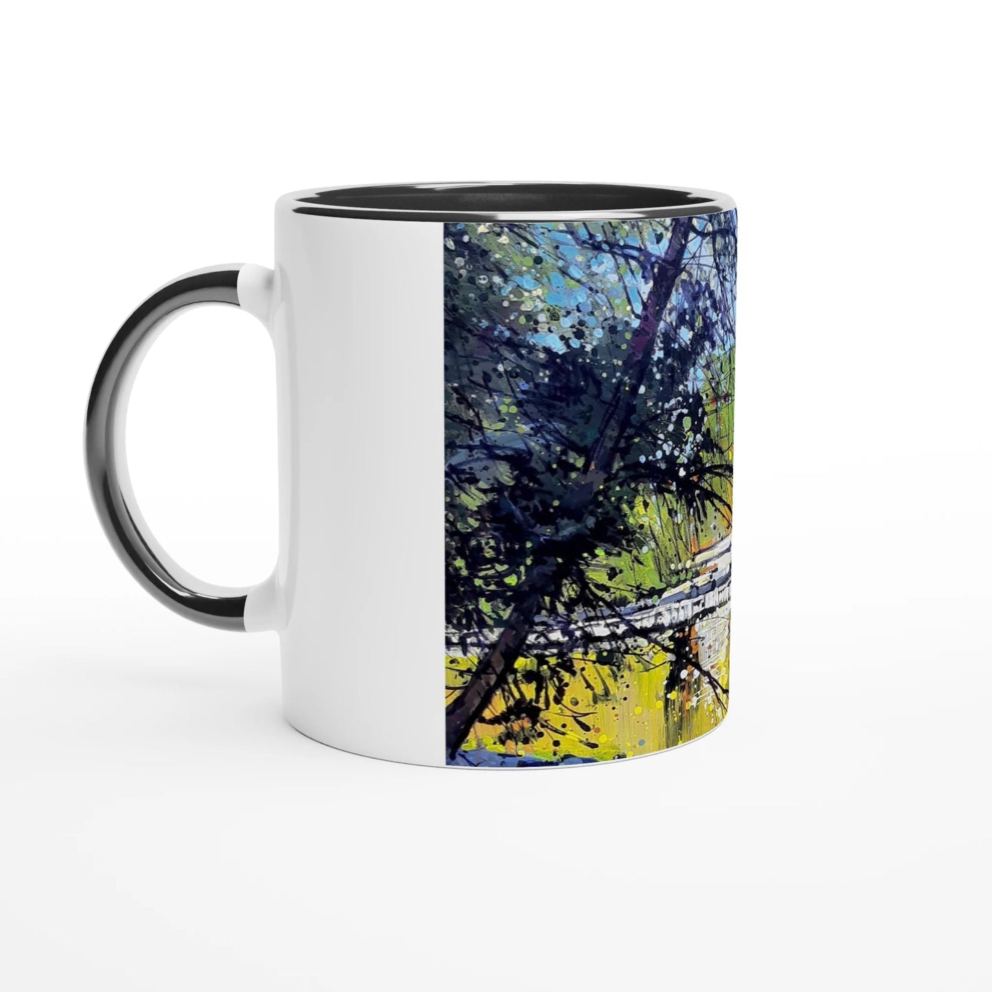 Golden triangle - White 11oz Ceramic Mug with Color Inside - eduardgurevich