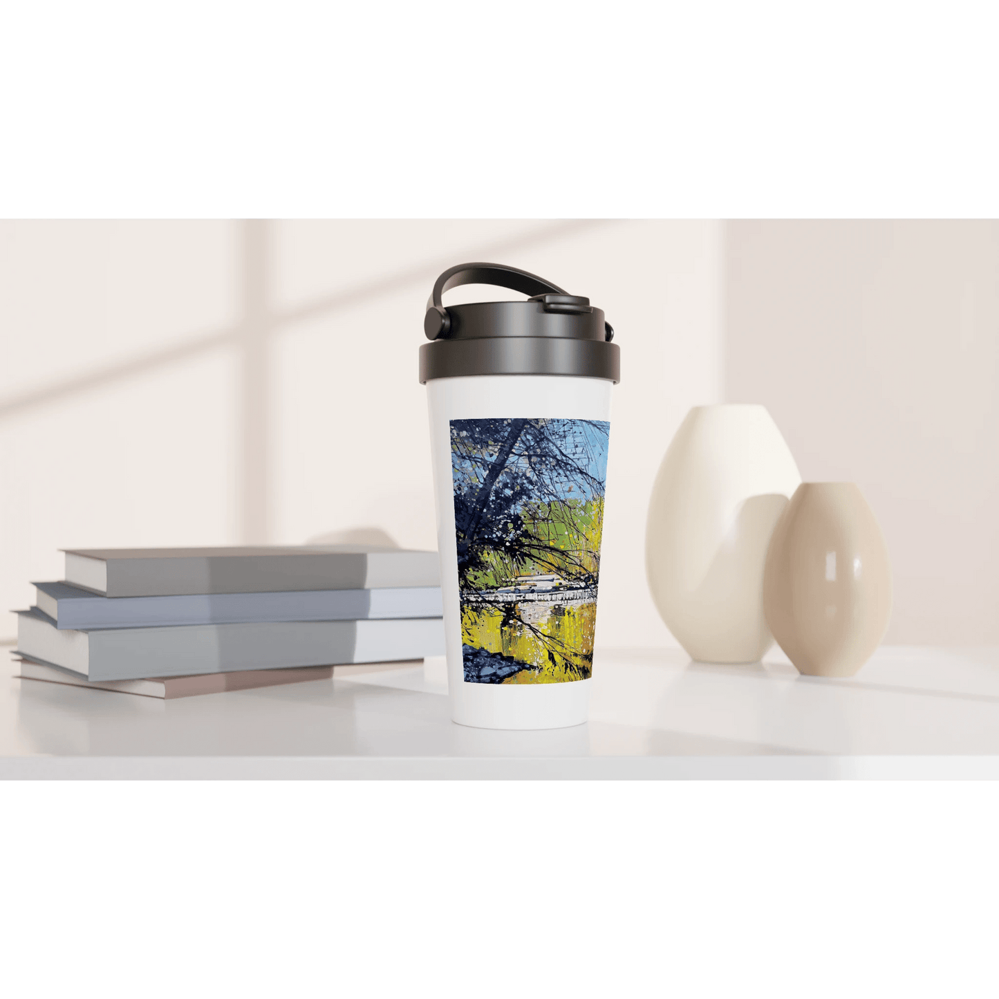 Golden triangle - White 15oz Stainless Steel Travel Mug - eduardgurevich