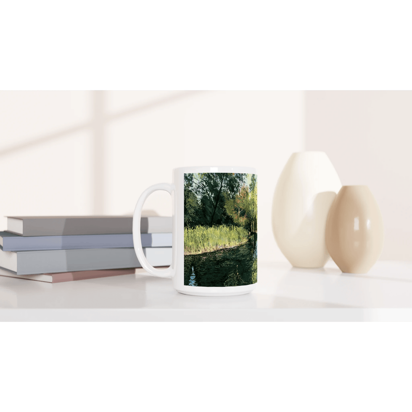 Good morning Good luck - White 15oz Ceramic Mug - eduardgurevich