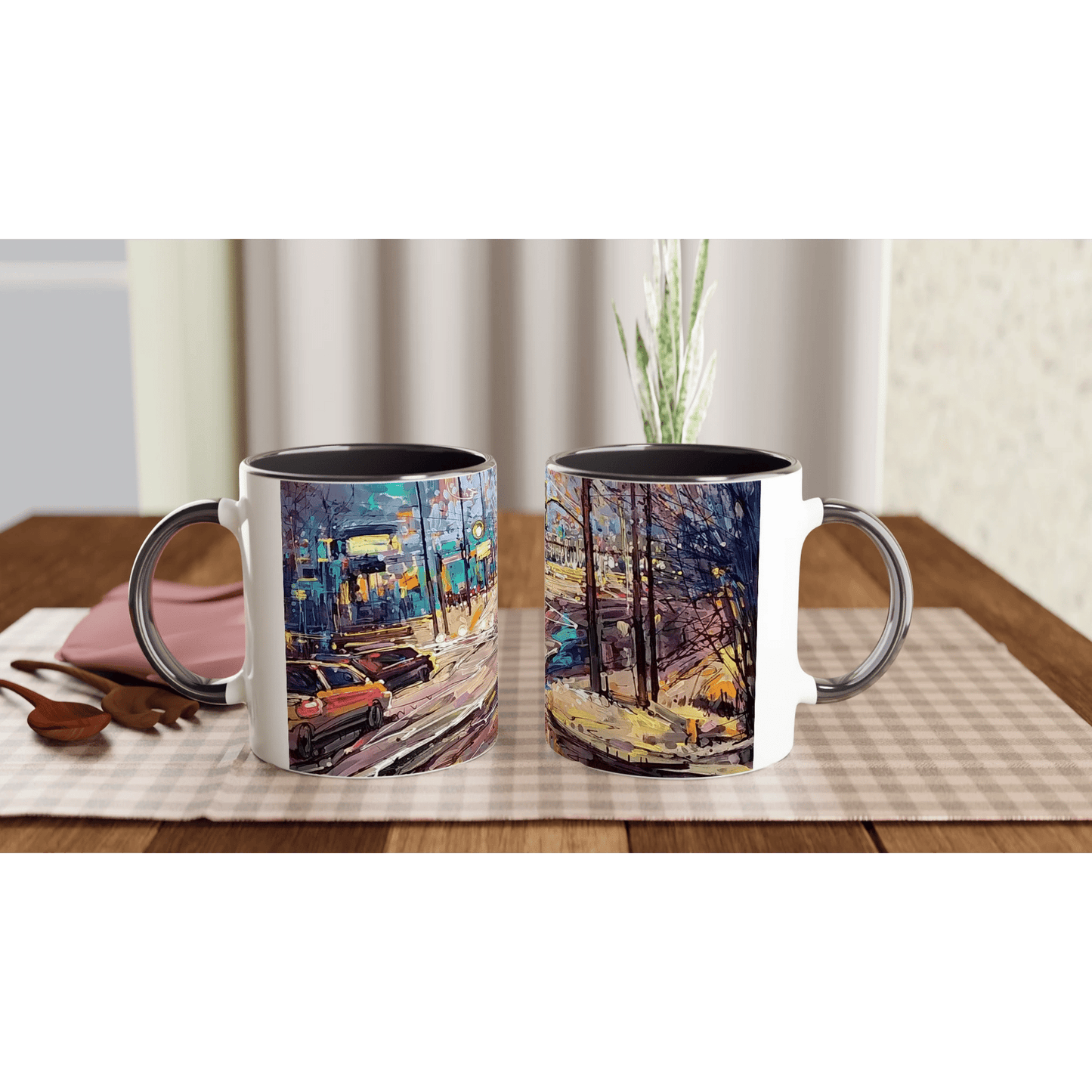History of lights - White 11oz Ceramic Mug with Color Inside - eduardgurevich