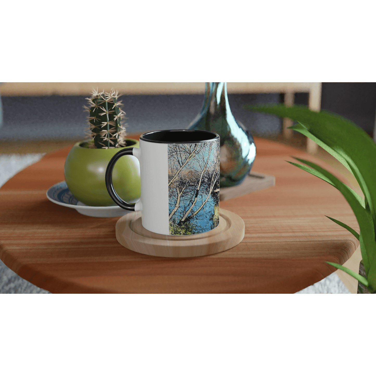 Mirror - White 11oz Ceramic Mug with Color Inside - eduardgurevich