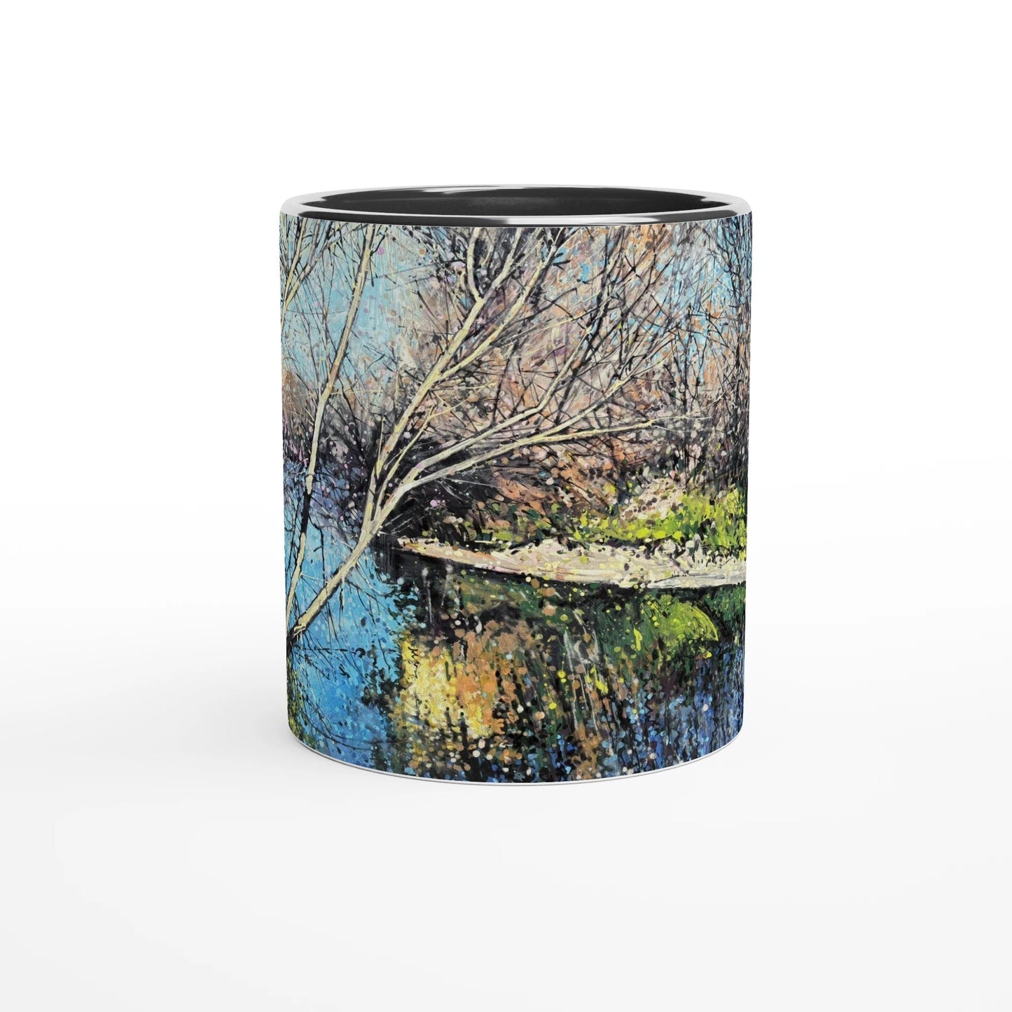 Mirror - White 11oz Ceramic Mug with Color Inside - eduardgurevich
