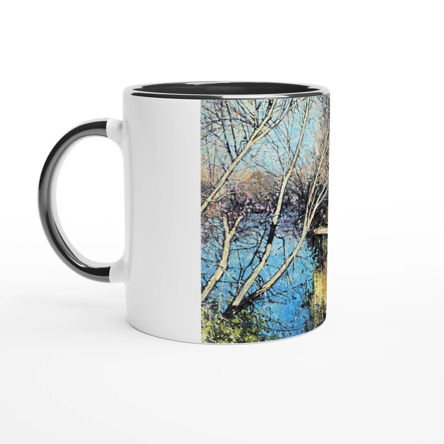 Mirror - White 11oz Ceramic Mug with Color Inside - eduardgurevich