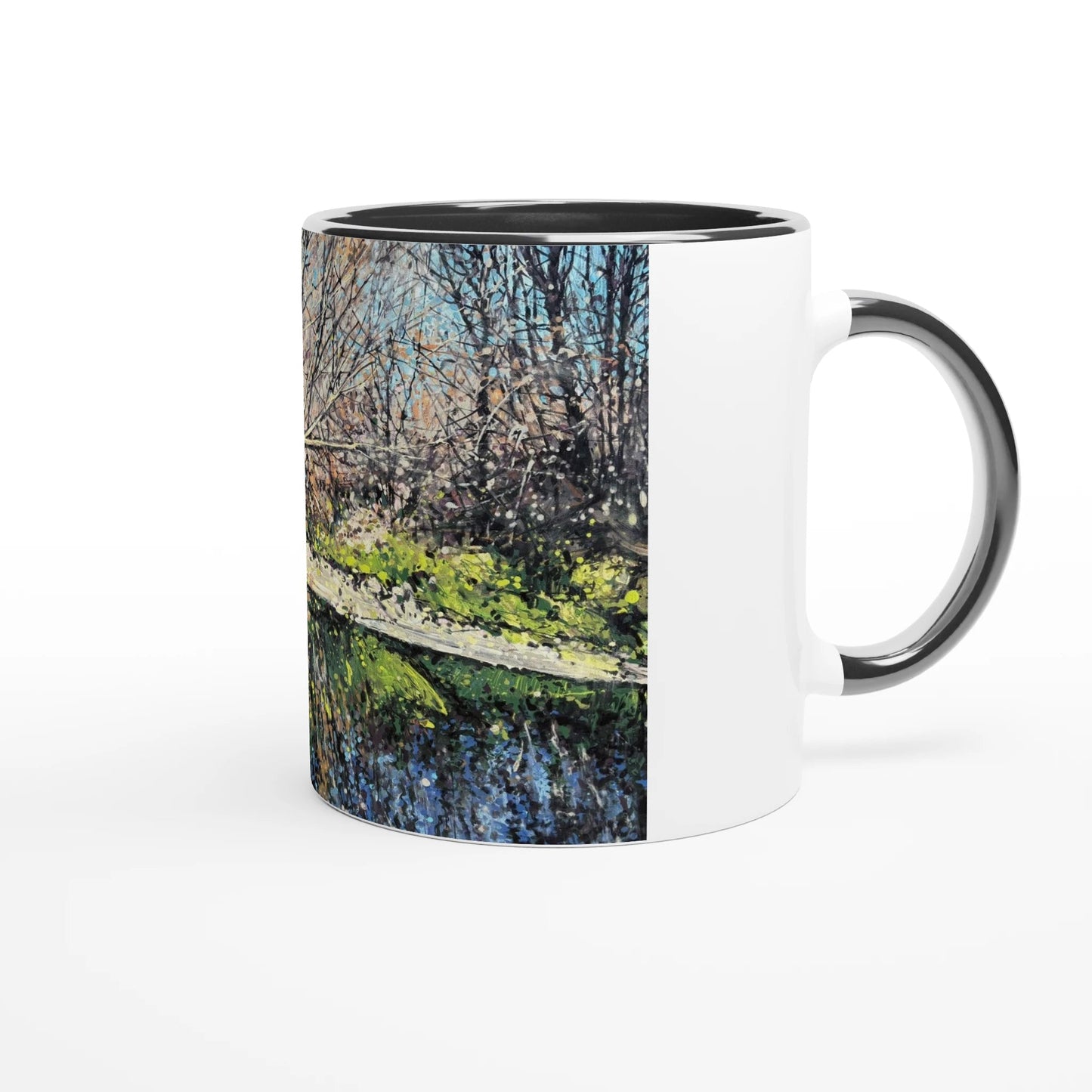 Mirror - White 11oz Ceramic Mug with Color Inside - eduardgurevich