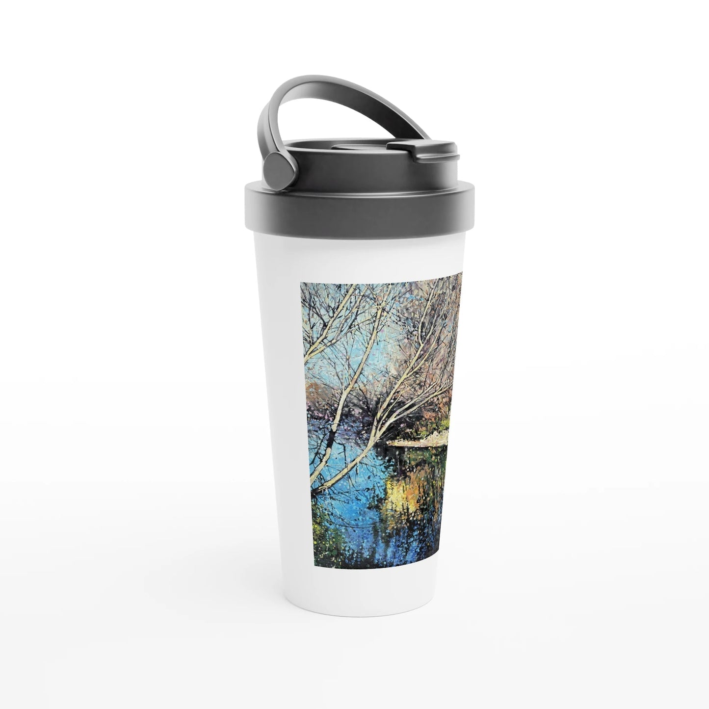 Mirror - White 15oz Stainless Steel Travel Mug - eduardgurevich