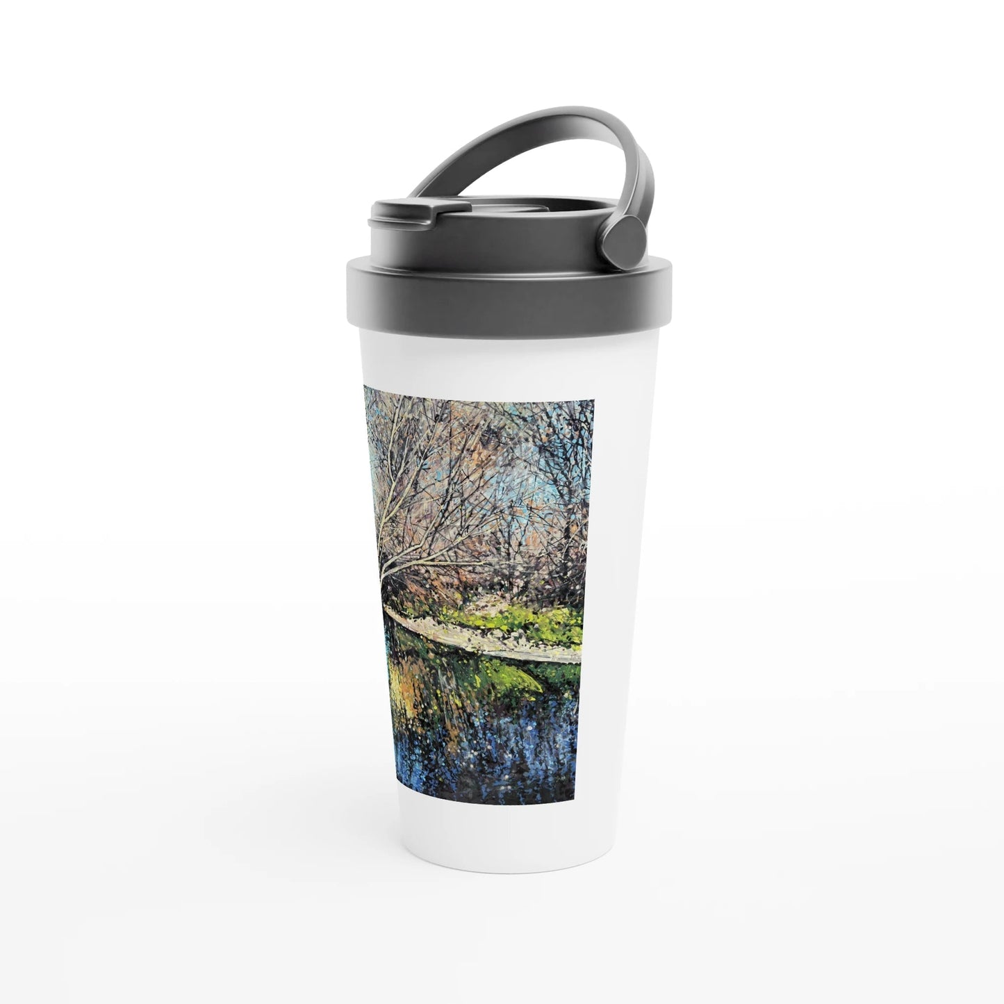 Mirror - White 15oz Stainless Steel Travel Mug - eduardgurevich