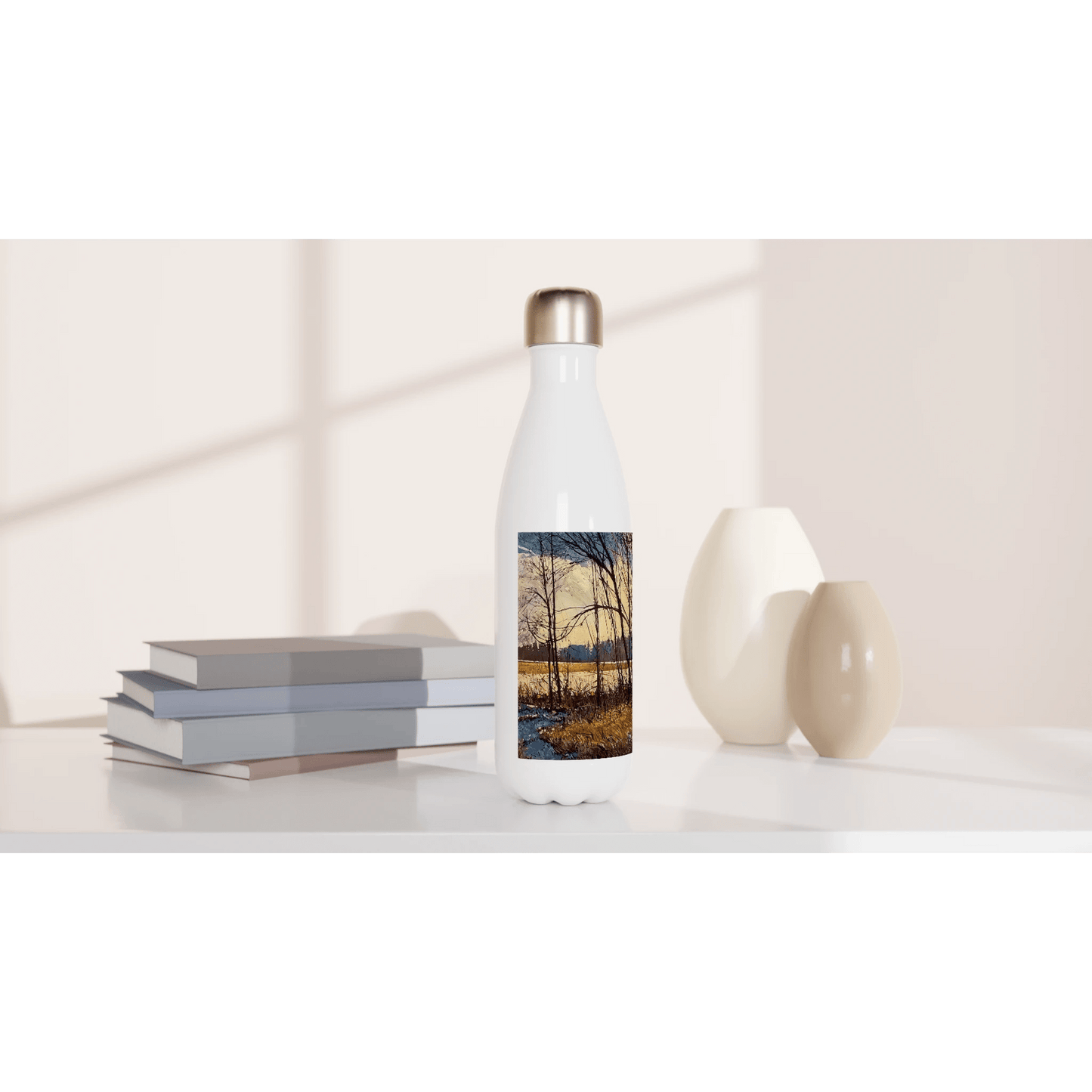 Promise - White 17oz Stainless Steel Water Bottle - eduardgurevich
