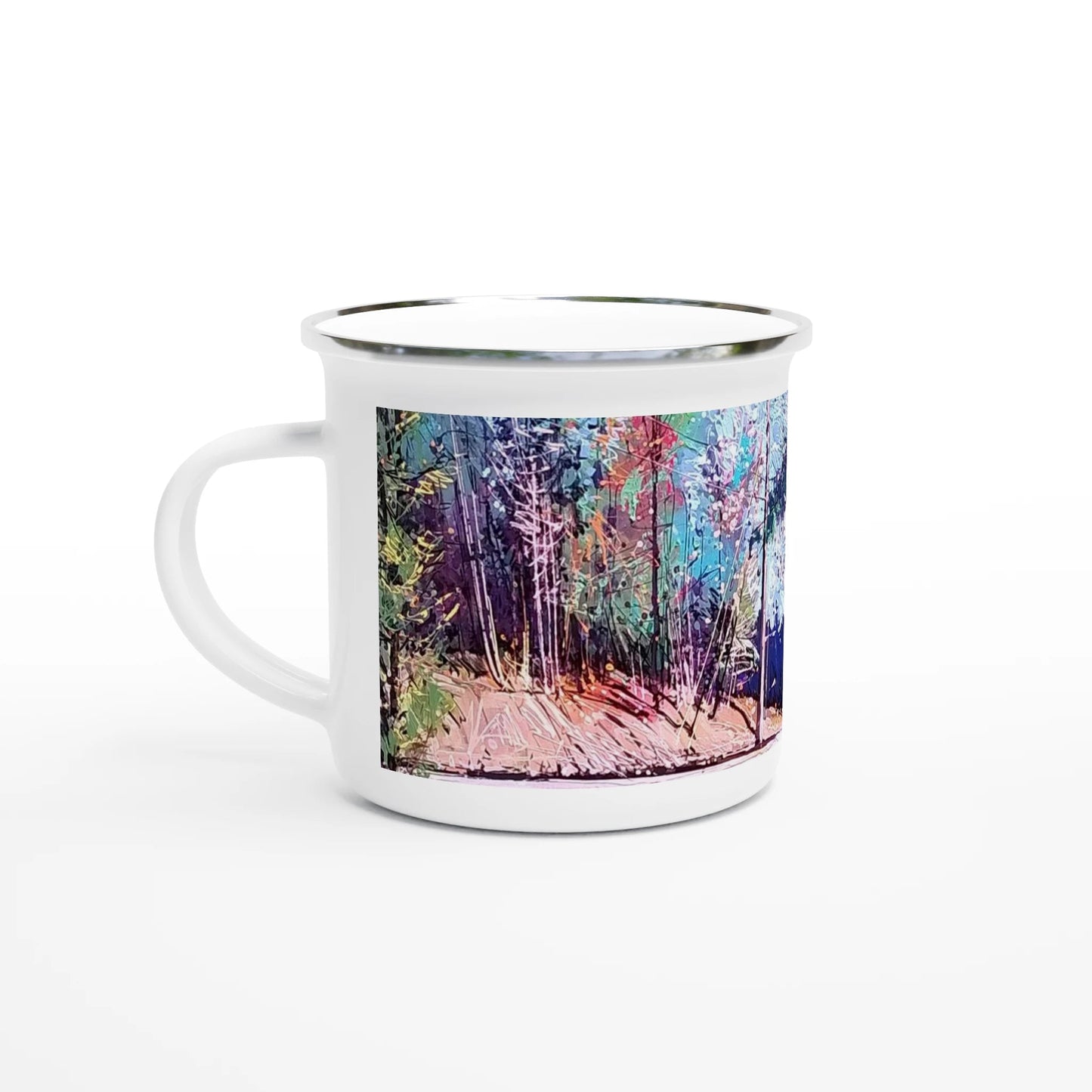 Road twist - White 12oz Enamel Mug - eduardgurevich