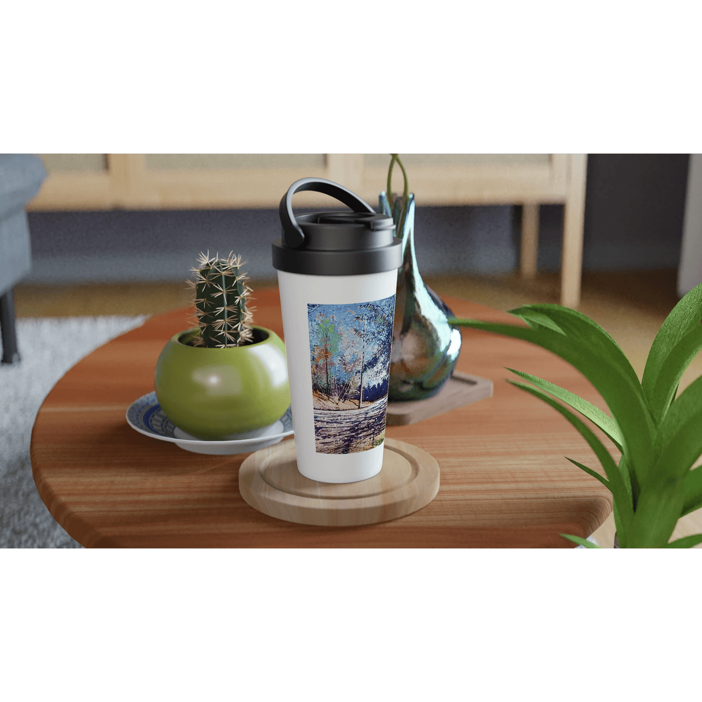 Road twist - White 15oz Stainless Steel Travel Mug - eduardgurevich