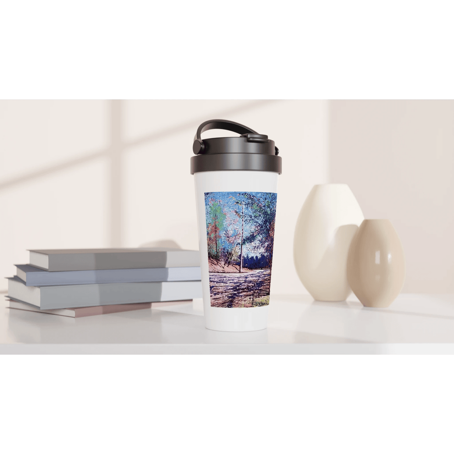 Road twist - White 15oz Stainless Steel Travel Mug - eduardgurevich