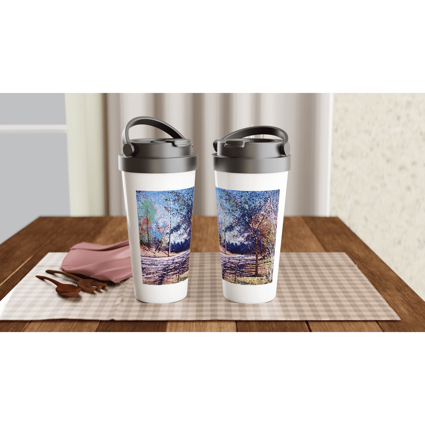 Road twist - White 15oz Stainless Steel Travel Mug - eduardgurevich