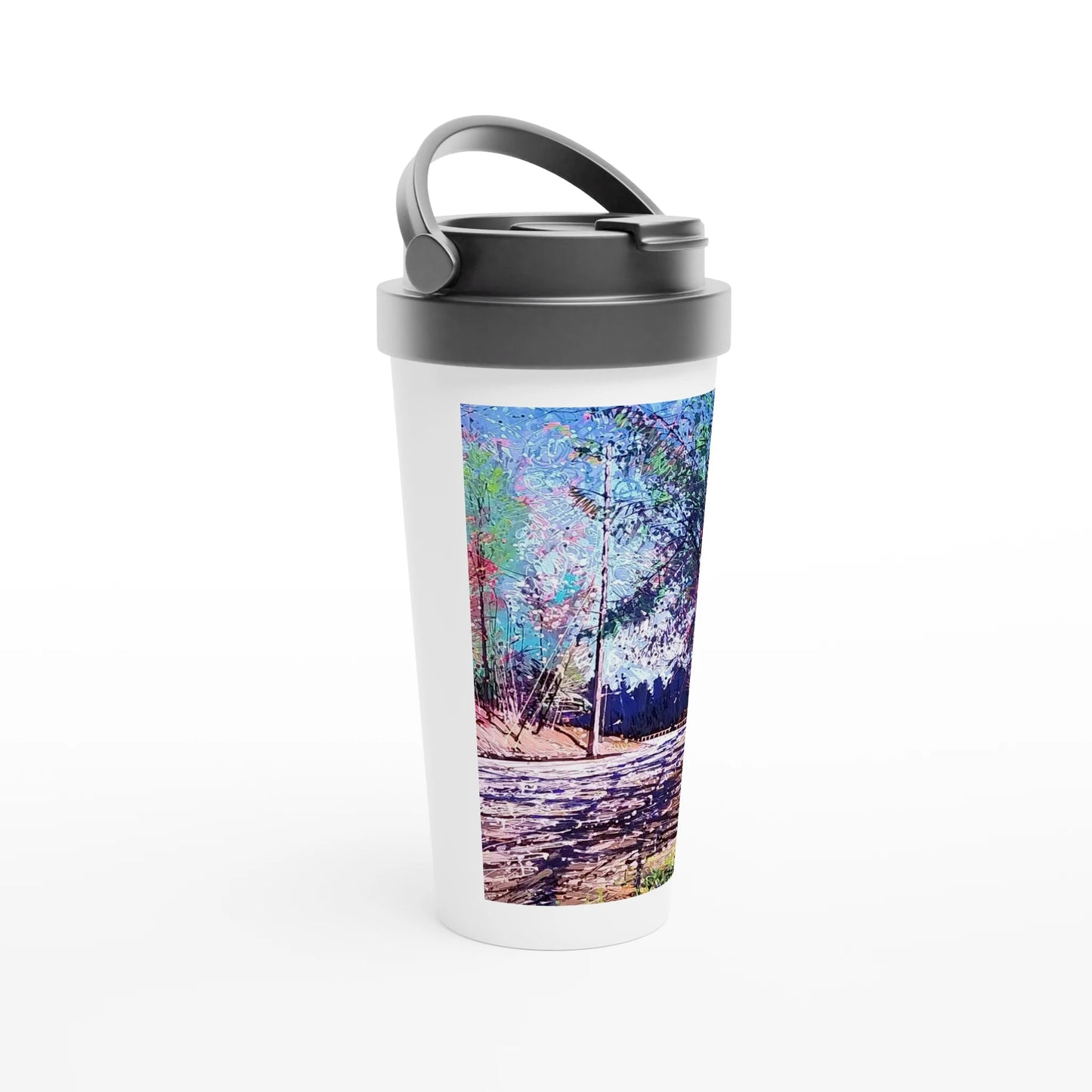 Road twist - White 15oz Stainless Steel Travel Mug - eduardgurevich