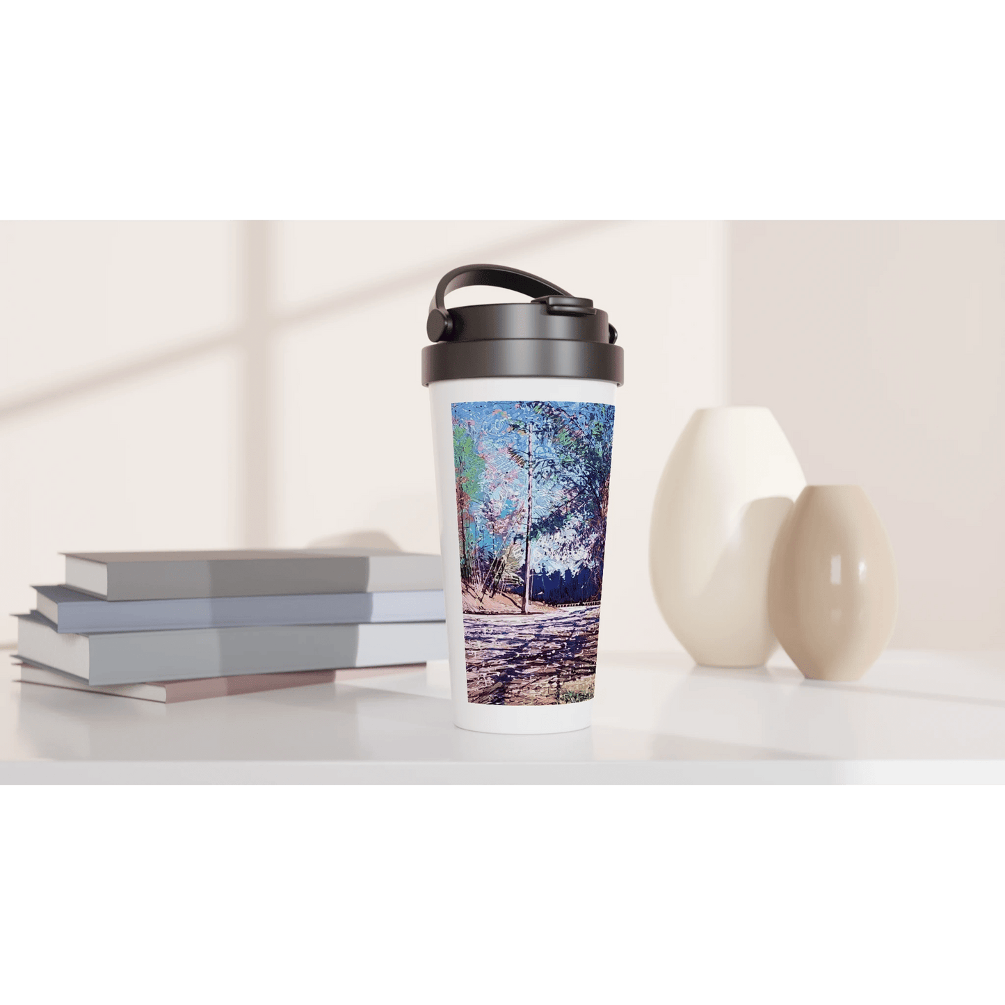 Road twist - White 15oz Stainless Steel Travel Mug - eduardgurevich