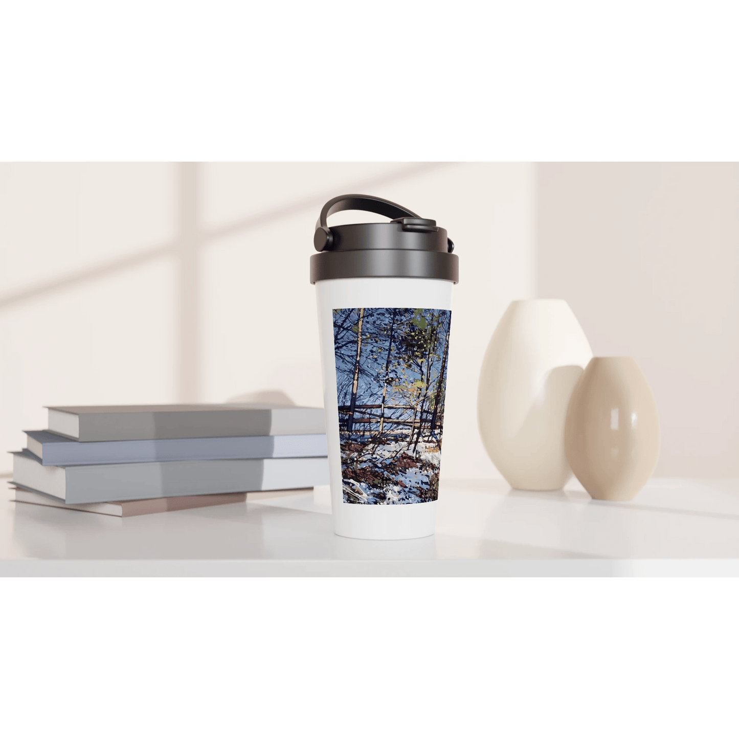 Roadside assistance - White 15oz Stainless Steel Travel Mug - eduardgurevich