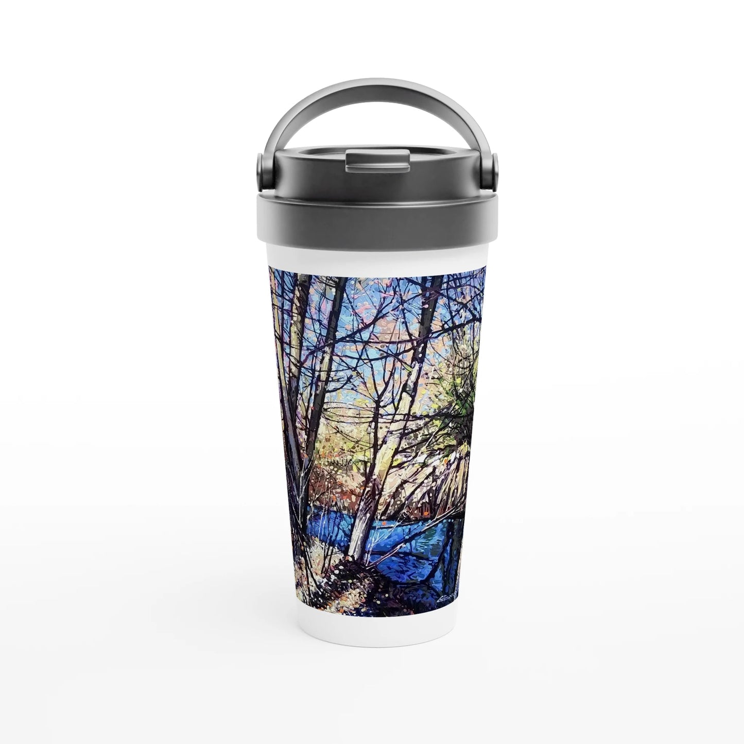Rumors - White 15oz Stainless Steel Travel Mug - eduardgurevich