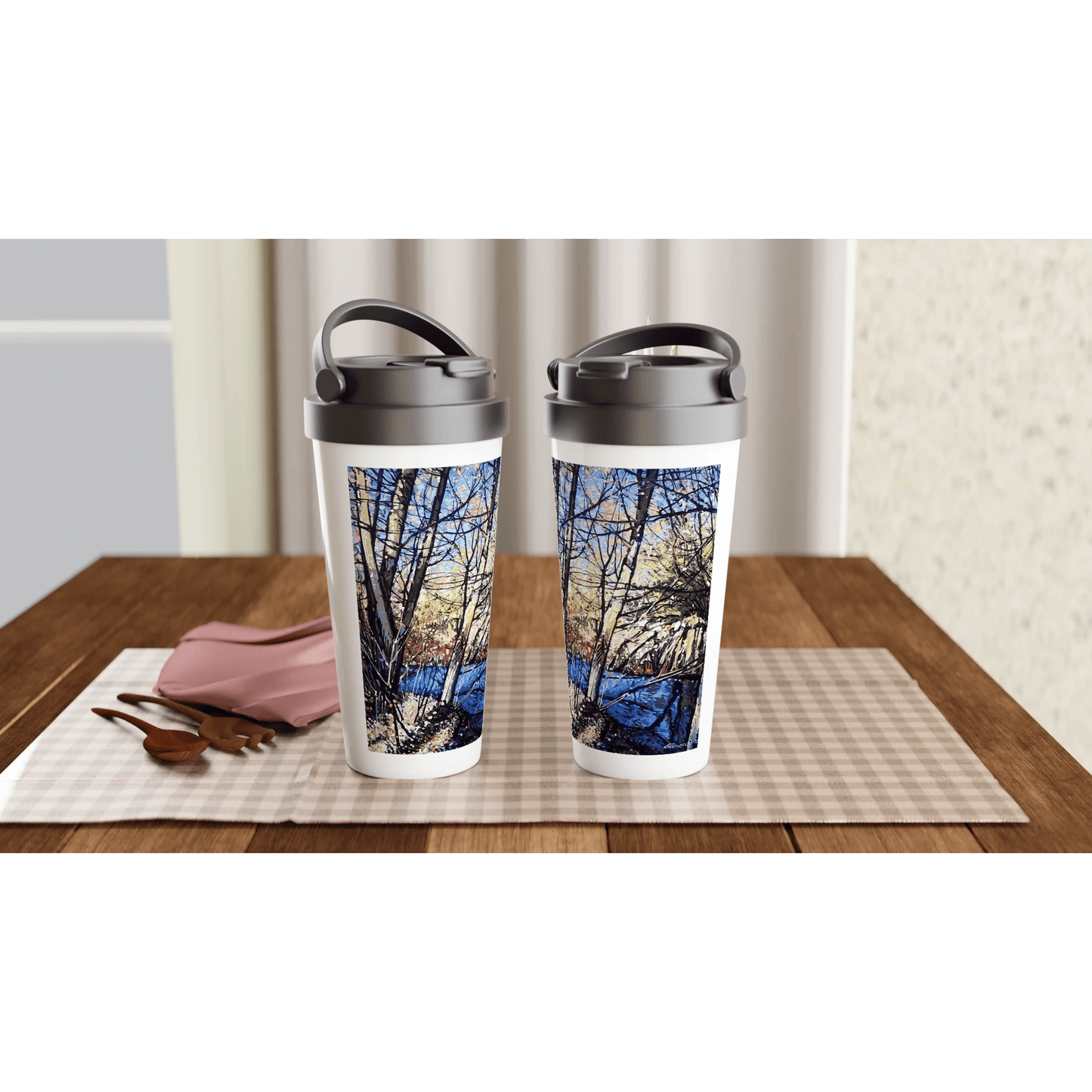 Rumors - White 15oz Stainless Steel Travel Mug - eduardgurevich