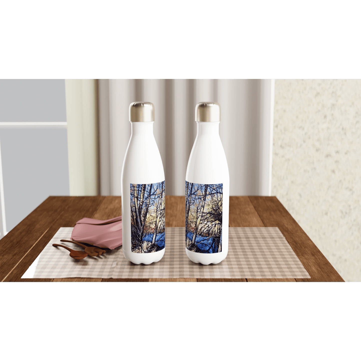 Rumors - White 17oz Stainless Steel Water Bottle - eduardgurevich