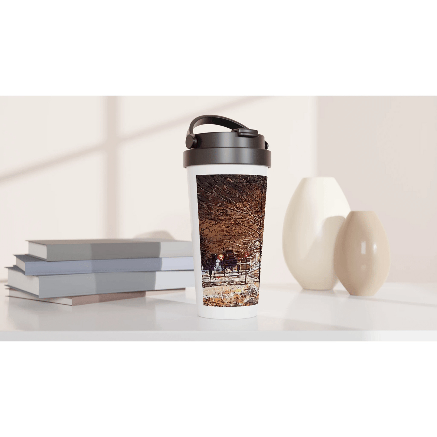 Still awake - White 15oz Stainless Steel Travel Mug - eduardgurevich