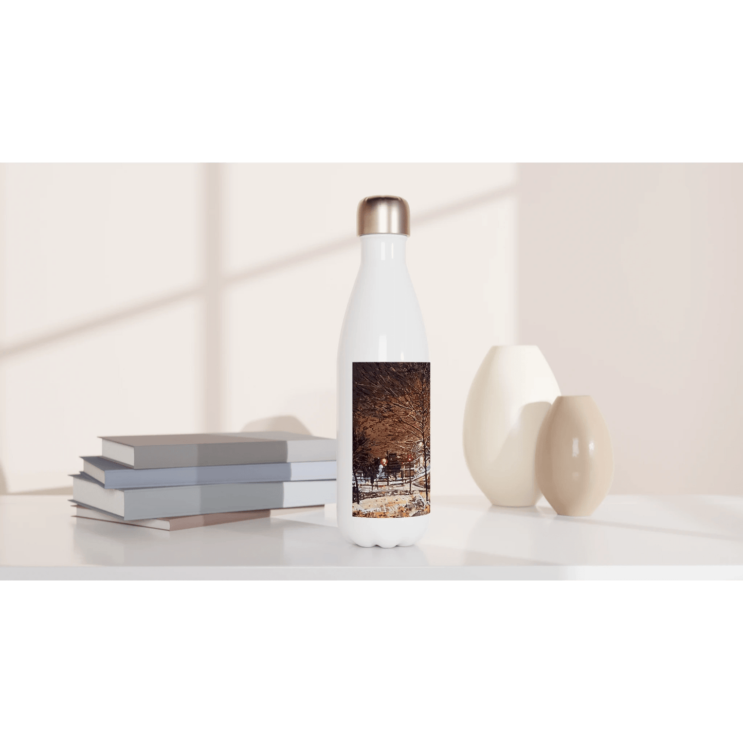 Still awake - White 17oz Stainless Steel Water Bottle - eduardgurevich