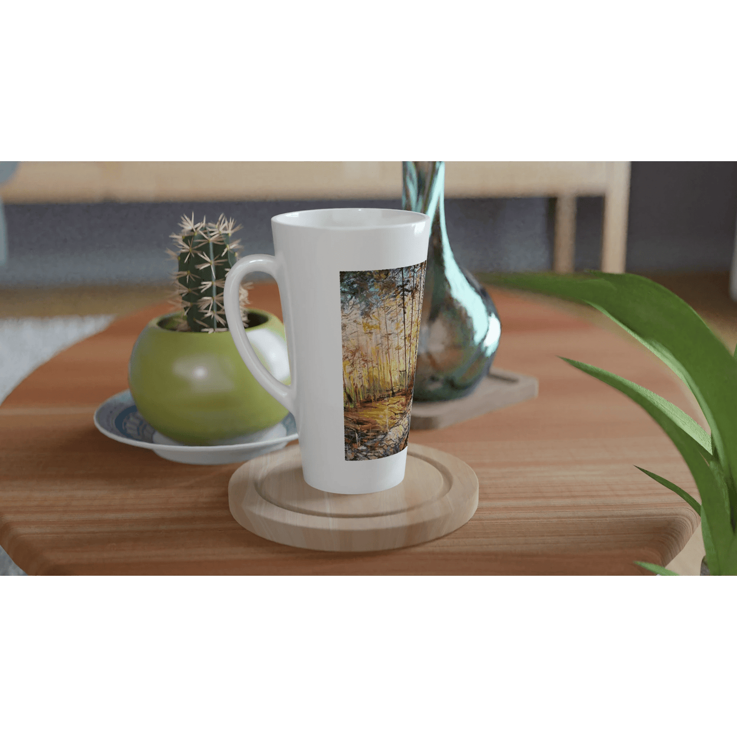 Summer end - White Latte 17oz Ceramic Mug - eduardgurevich