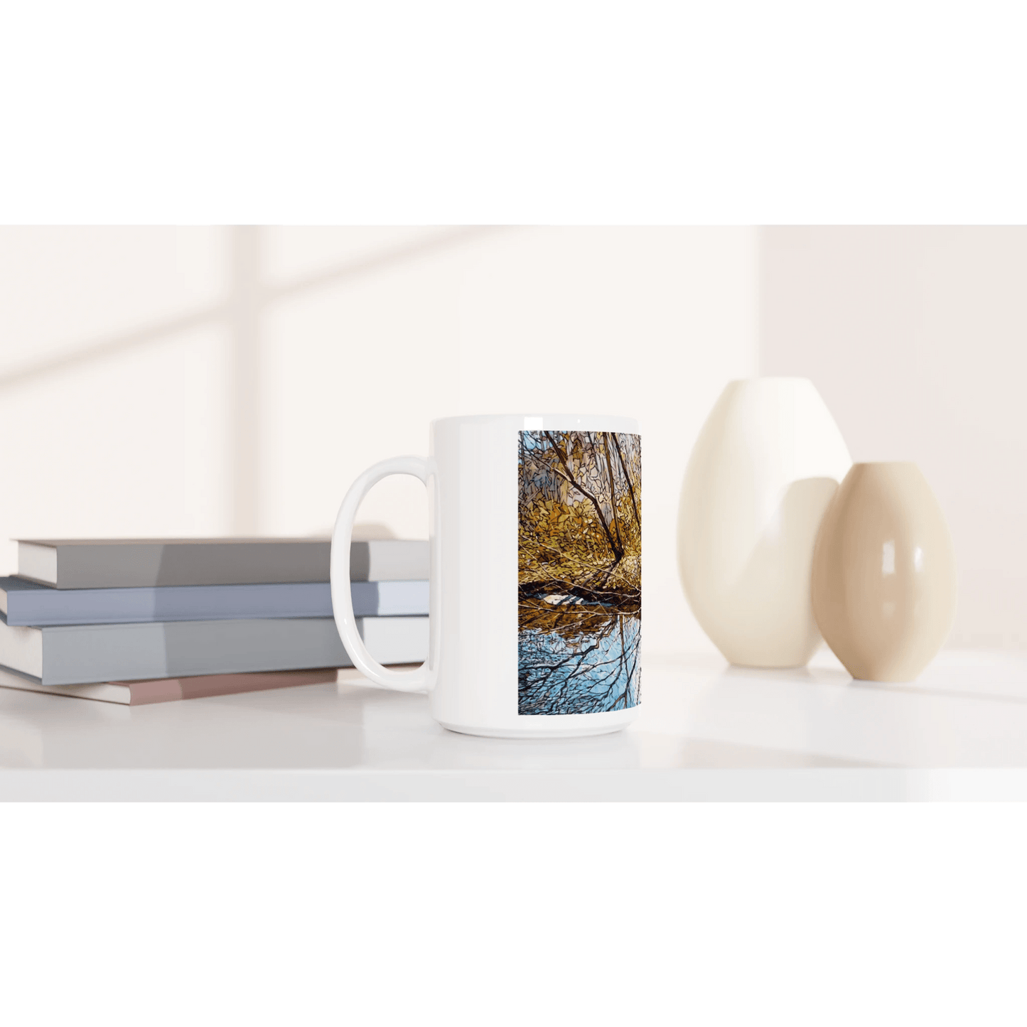 Sun dance - White 15oz Ceramic Mug - eduardgurevich
