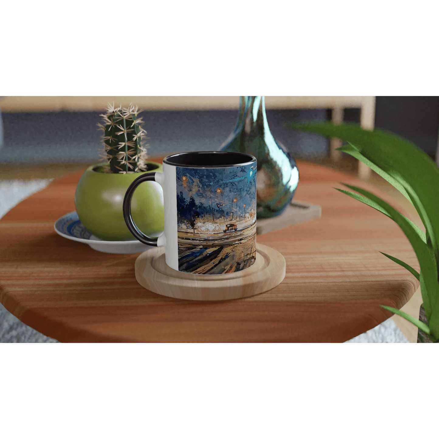 Again and again - White 11oz Ceramic Mug with Color Inside - eduardgurevich