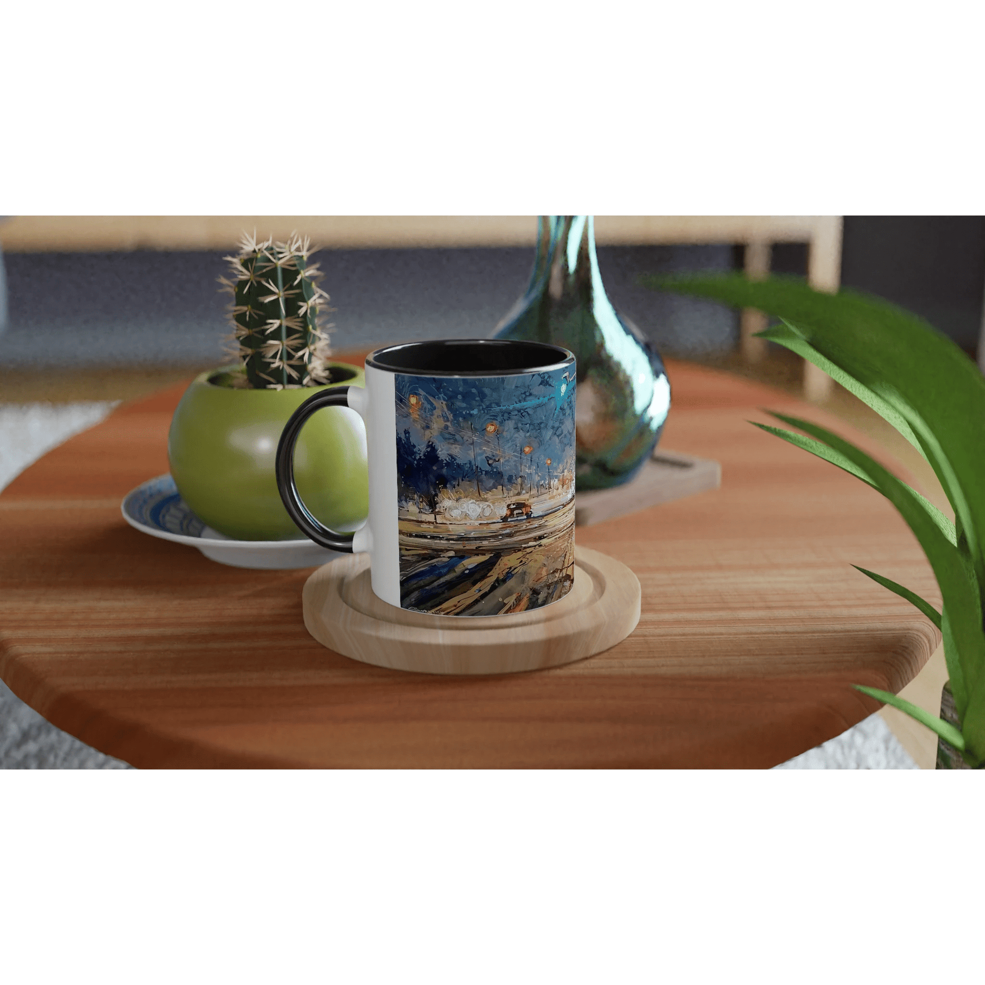 Again and again - White 11oz Ceramic Mug with Color Inside - eduardgurevich