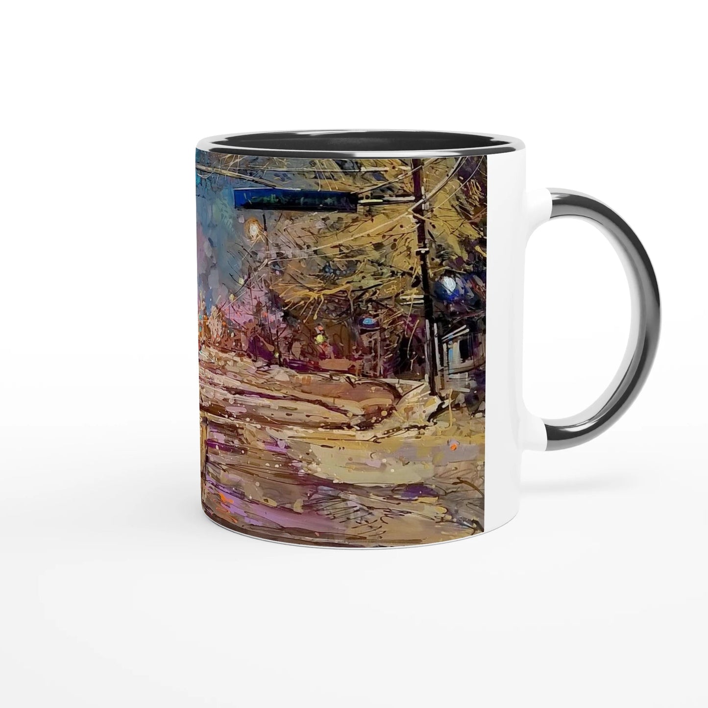 Again and again - White 11oz Ceramic Mug with Color Inside - eduardgurevich