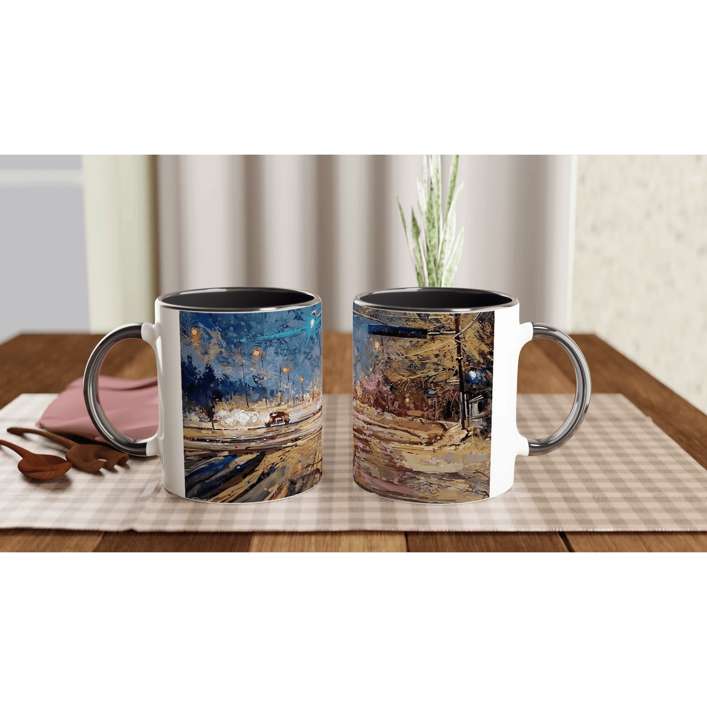 Again and again - White 11oz Ceramic Mug with Color Inside - eduardgurevich