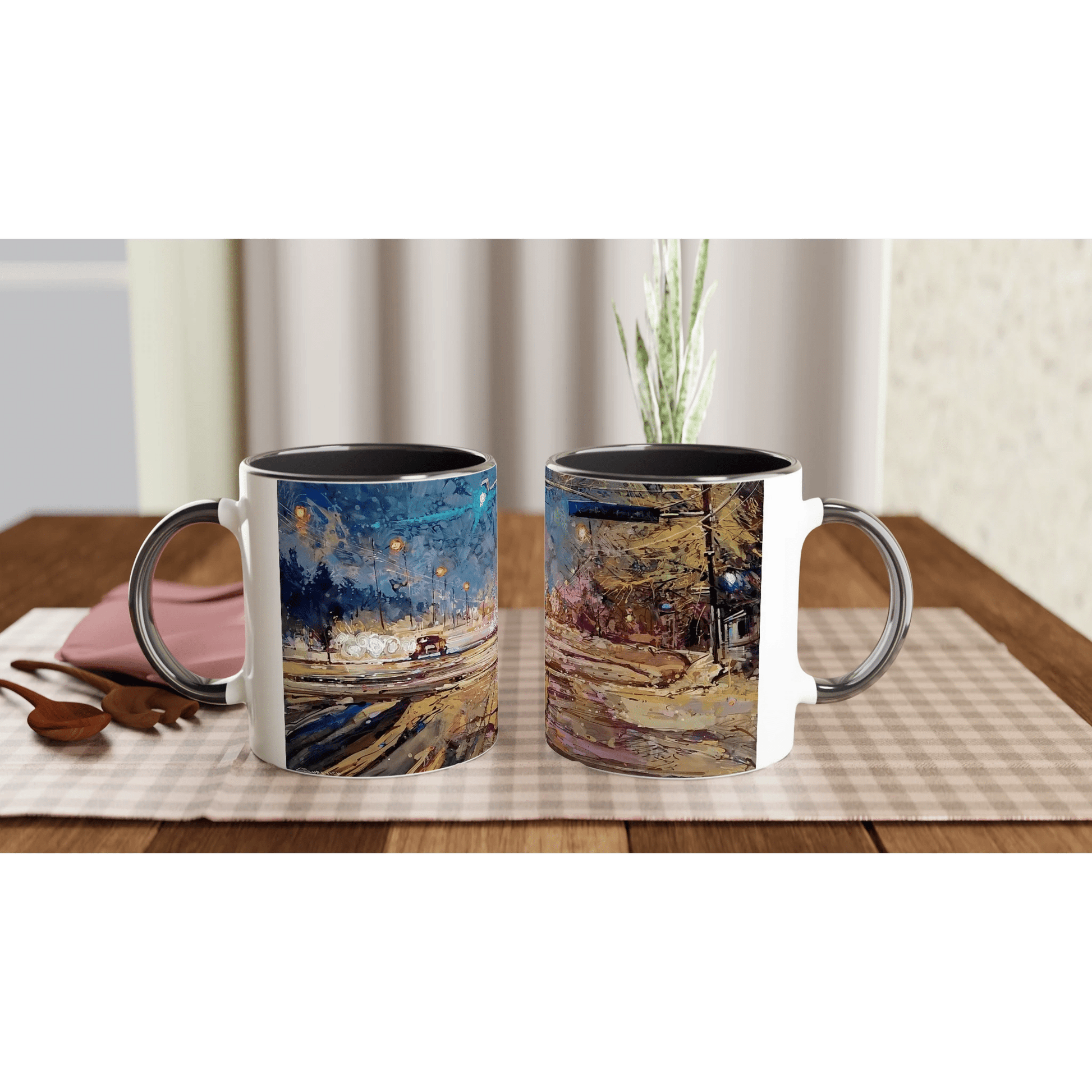 Again and again - White 11oz Ceramic Mug with Color Inside - eduardgurevich