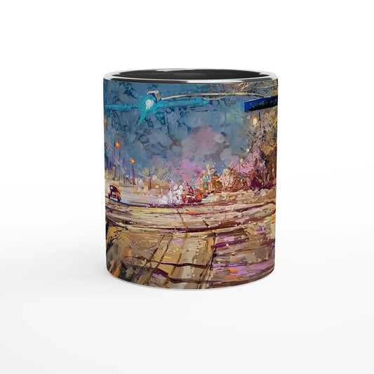 Again and again - White 11oz Ceramic Mug with Color Inside - eduardgurevich
