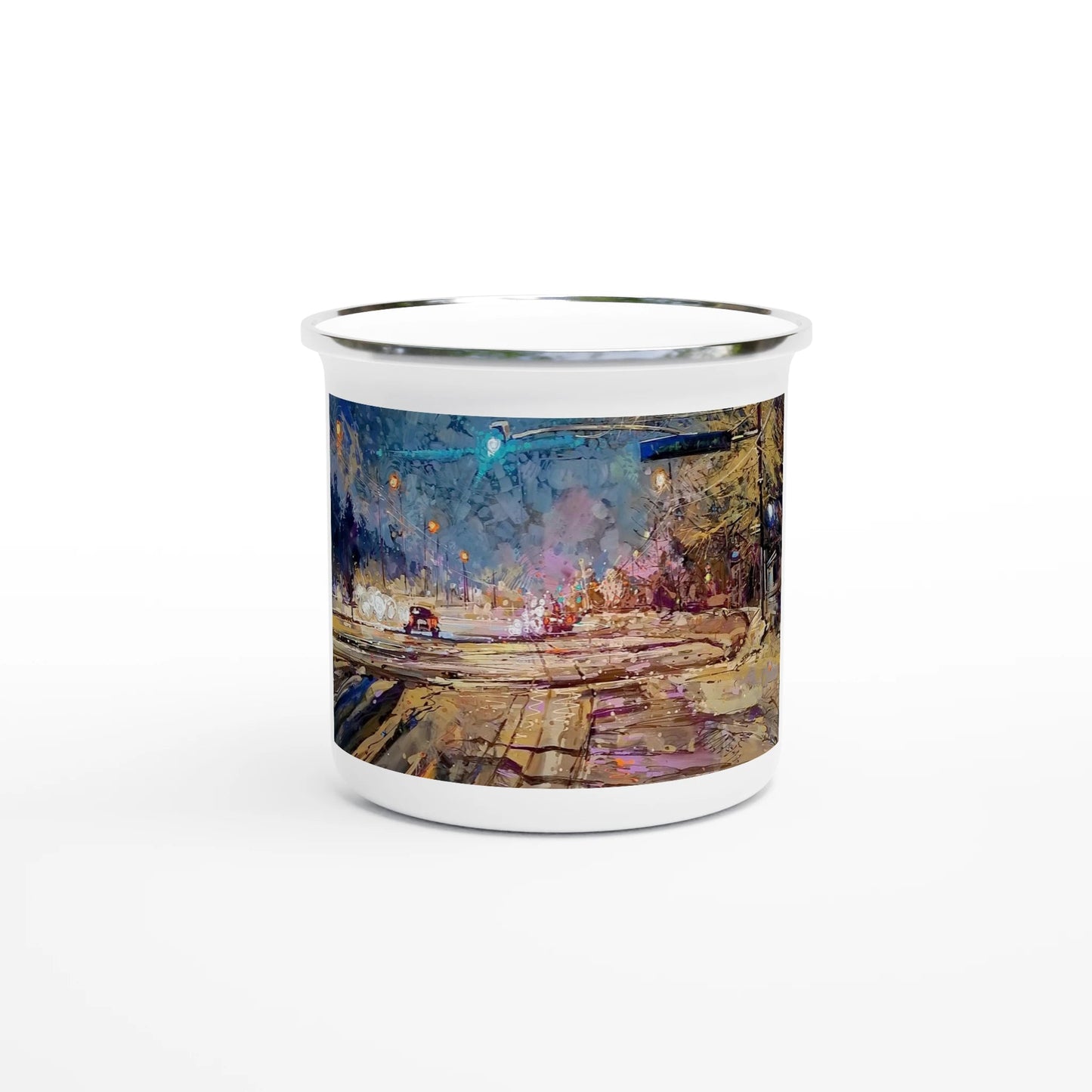 Again and again - White 12oz Enamel Mug - eduardgurevich