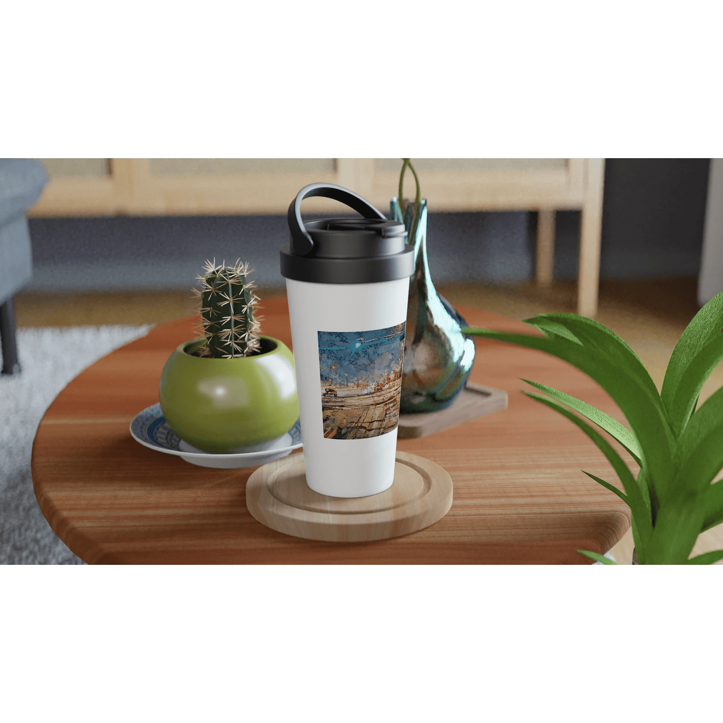 Again and again - White 15oz Stainless Steel Travel Mug - eduardgurevich