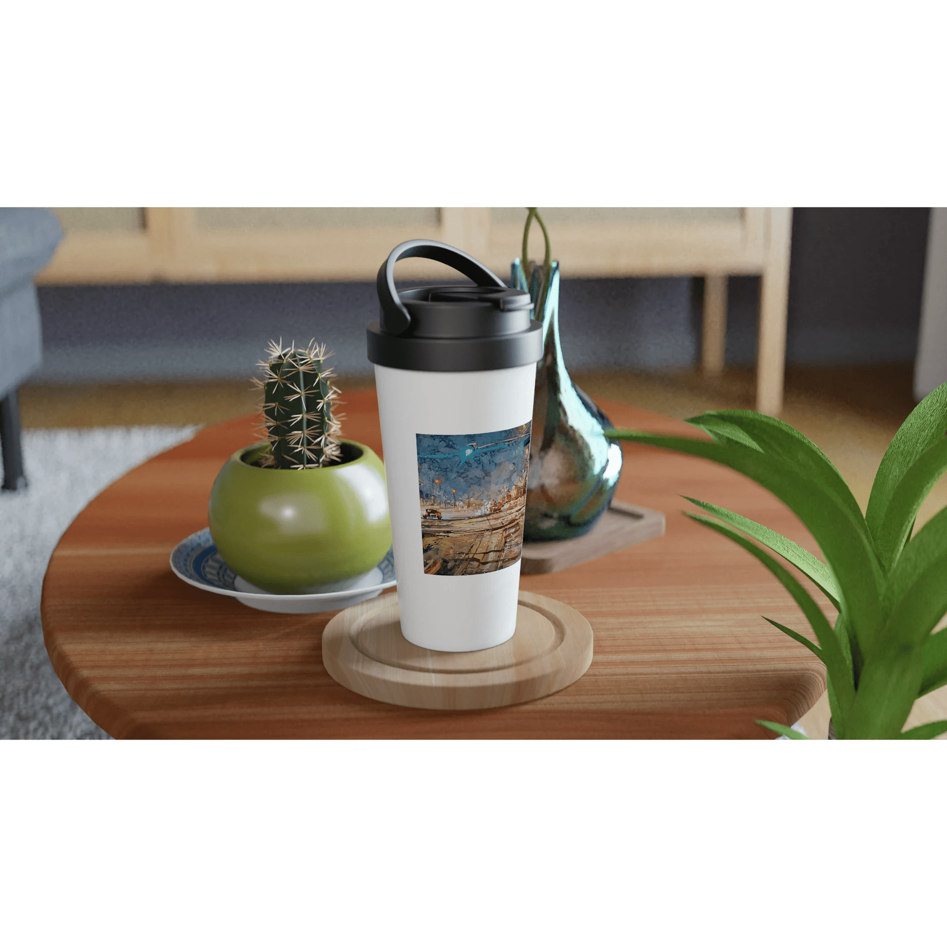 Again and again - White 15oz Stainless Steel Travel Mug - eduardgurevich