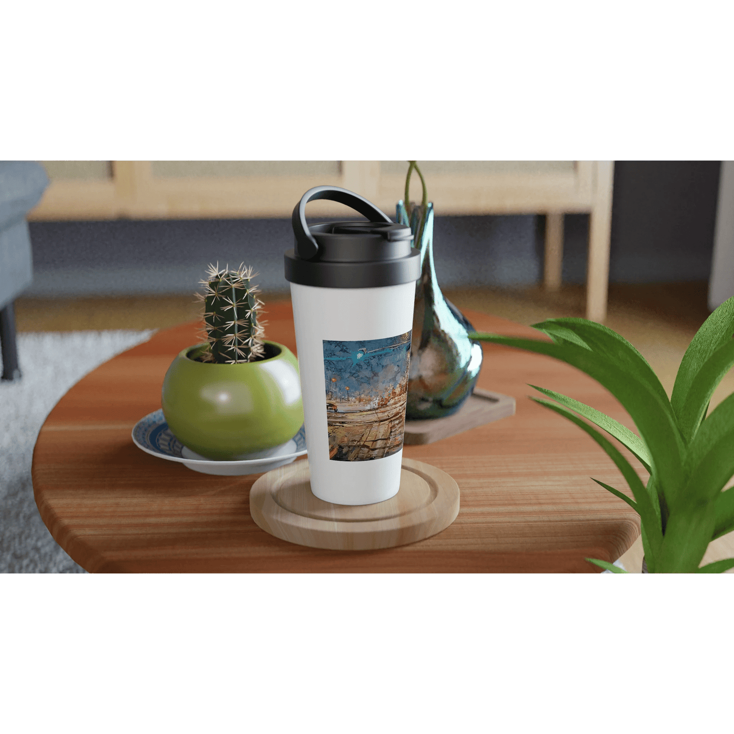 Again and again - White 15oz Stainless Steel Travel Mug - eduardgurevich