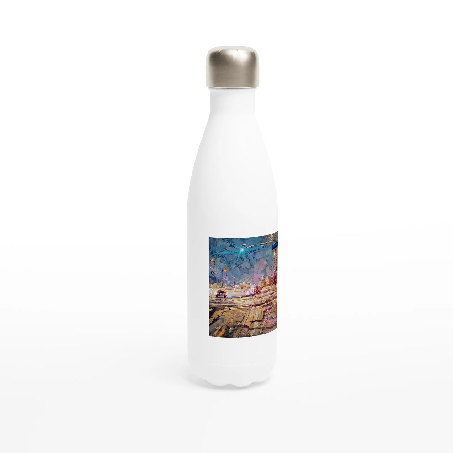 Again and again - White 17oz Stainless Steel Water Bottle - eduardgurevich