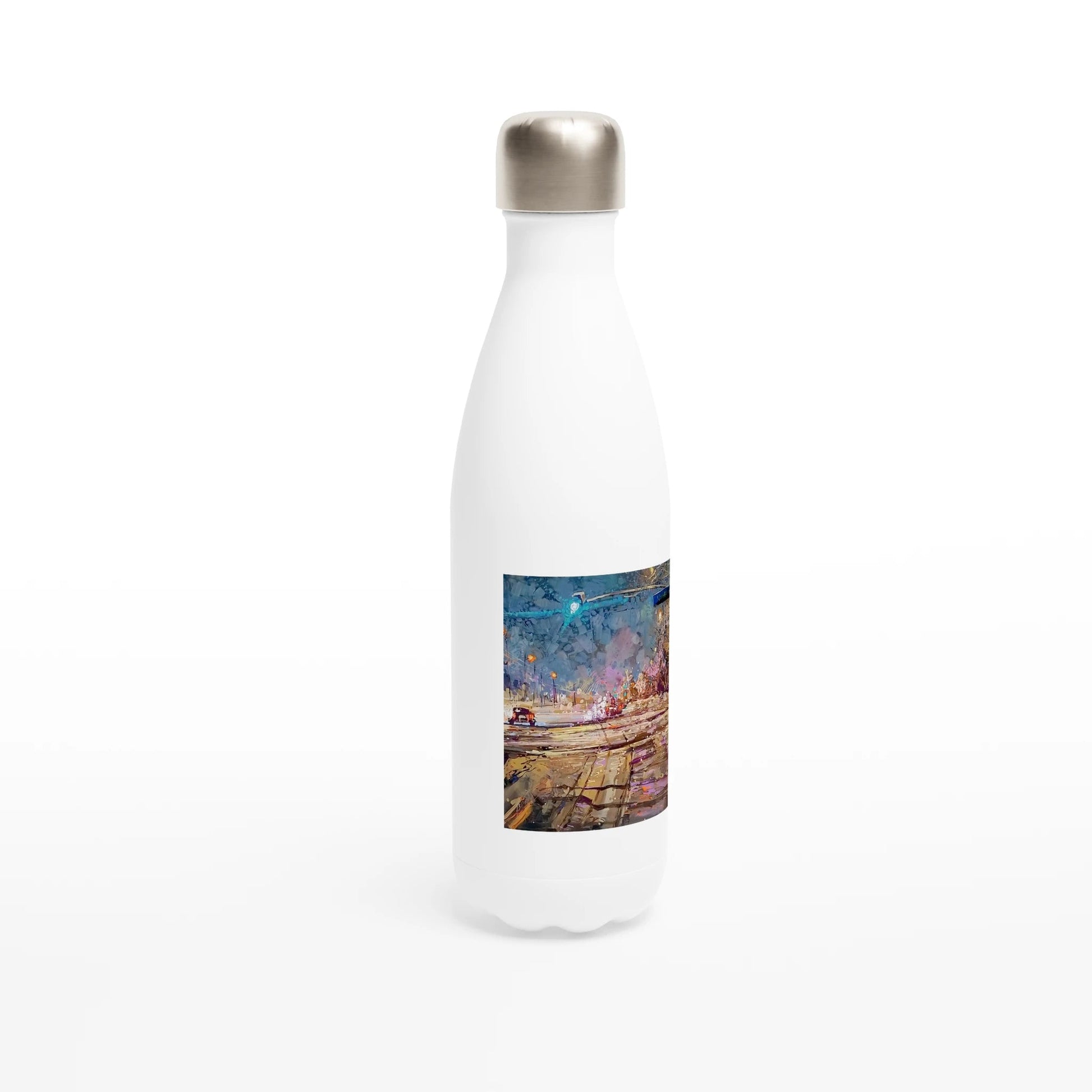 Again and again - White 17oz Stainless Steel Water Bottle - eduardgurevich