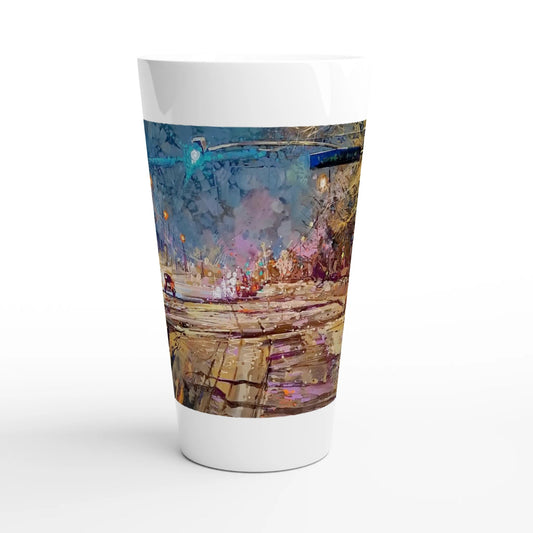 Again and again - White Latte 17oz Ceramic Mug - eduardgurevich