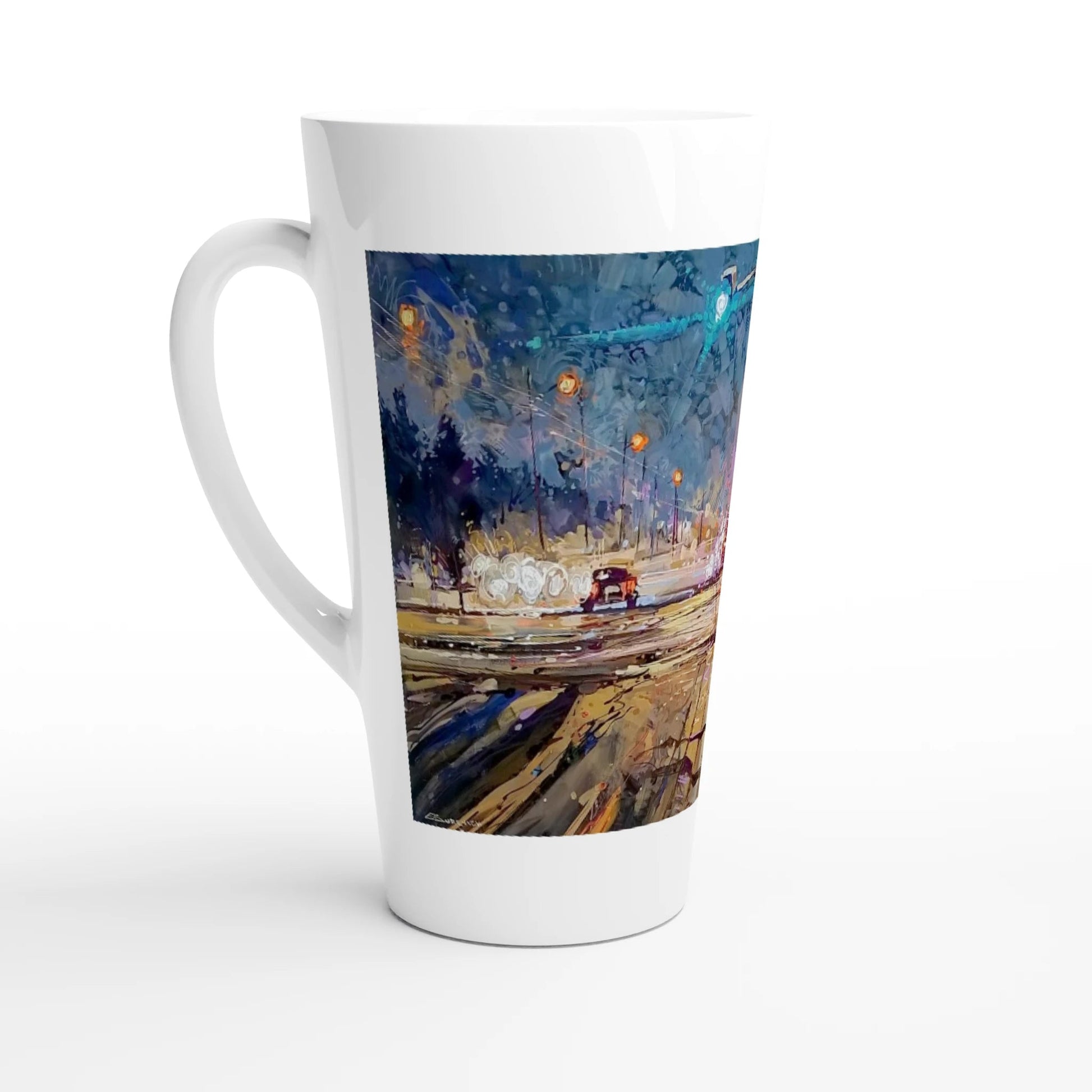 Again and again - White Latte 17oz Ceramic Mug - eduardgurevich
