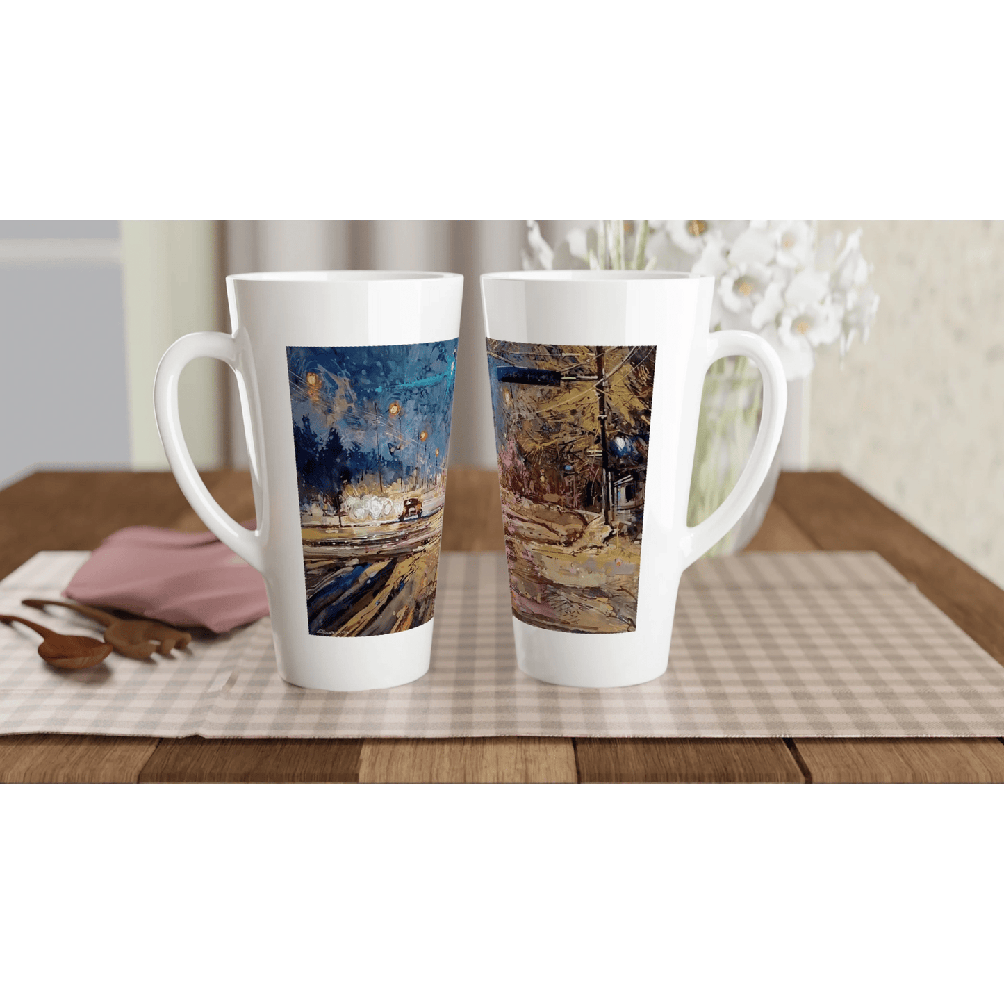 Again and again - White Latte 17oz Ceramic Mug - eduardgurevich