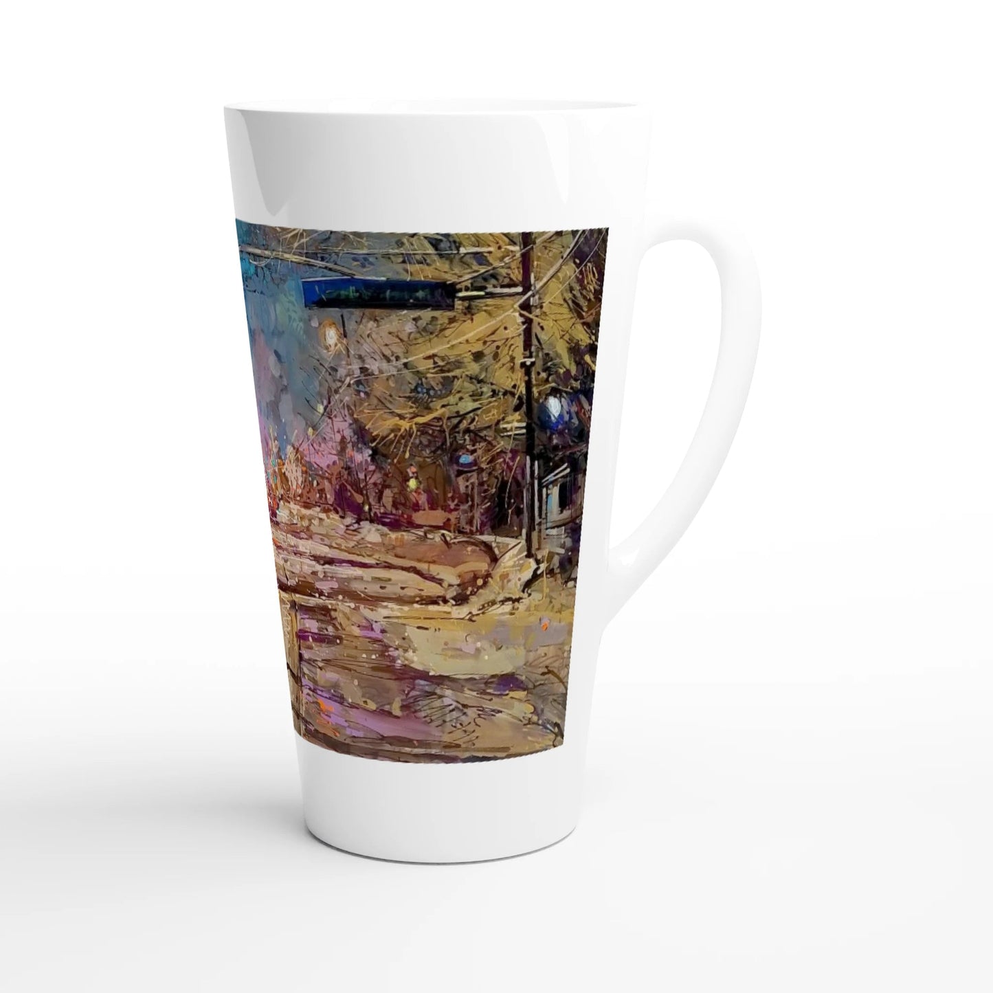 Again and again - White Latte 17oz Ceramic Mug - eduardgurevich